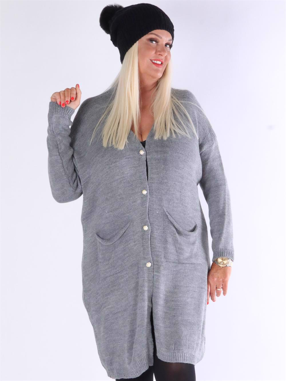 Kirara - Stickad kofta med pärlknappar