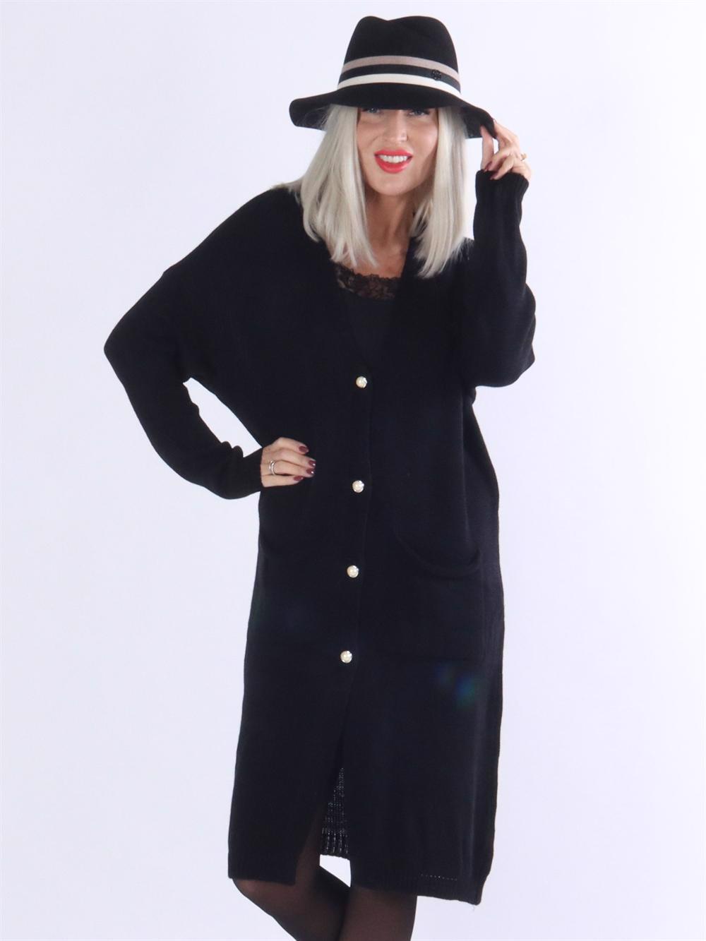 Kirara - Stickad kofta med pärlknappar