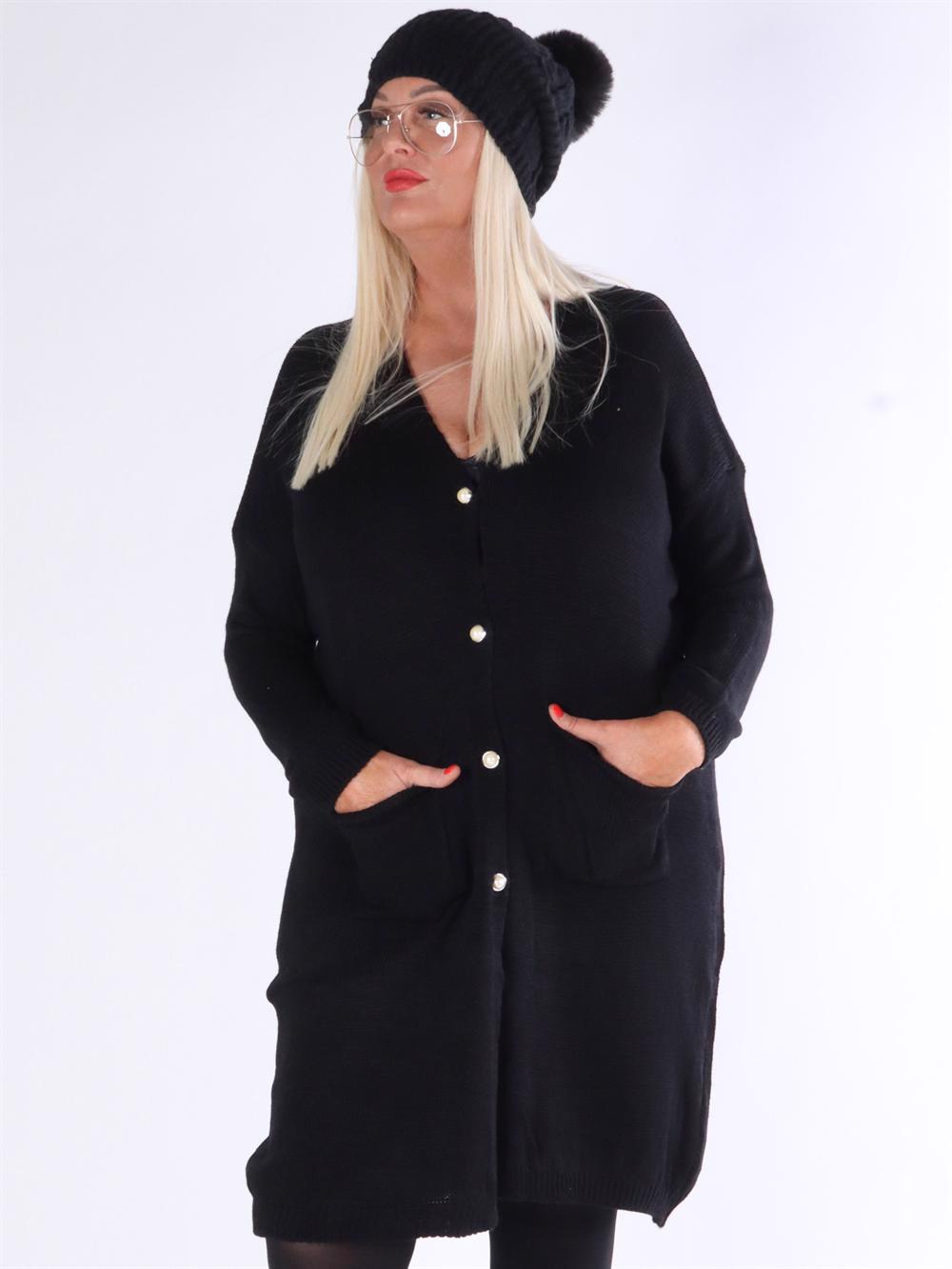 Kirara - Stickad kofta med pärlknappar