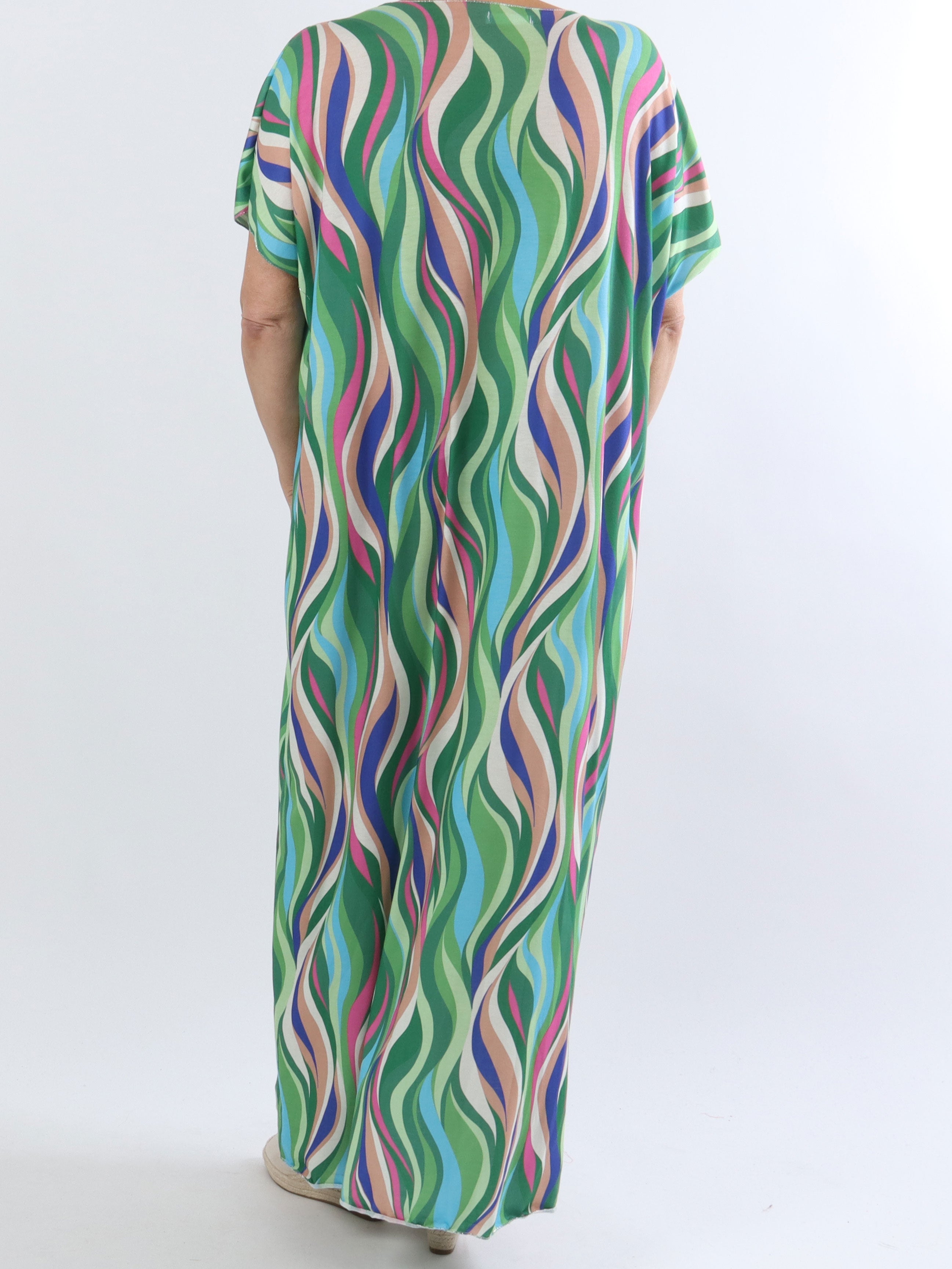 Kirsa long - Lång mjuk plus size i mångfärgat tyg