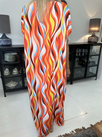 Kirsa long - Flerfärgad mjuk långklänning