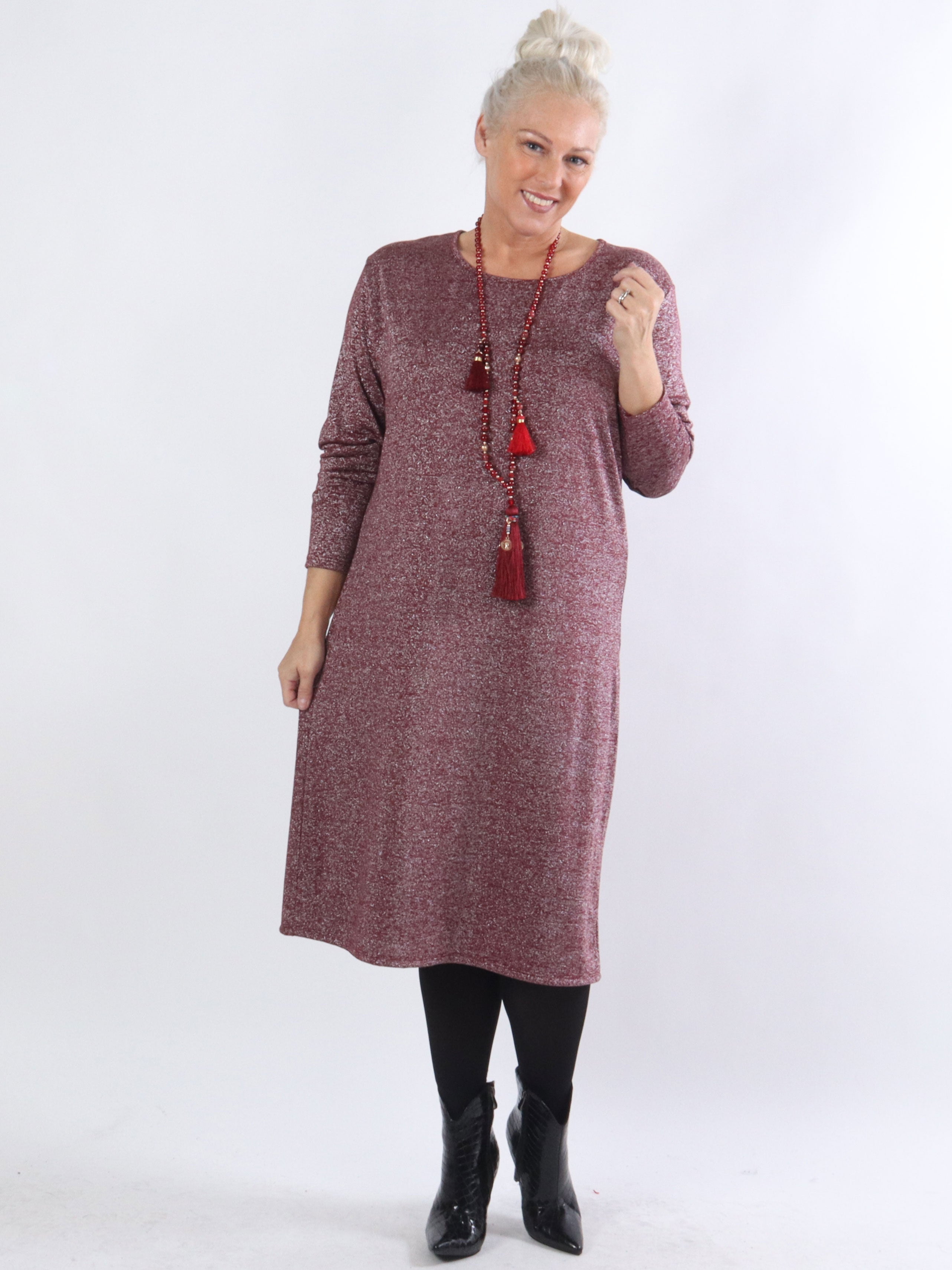 Kisser - Enkel klänning med långa ärmar