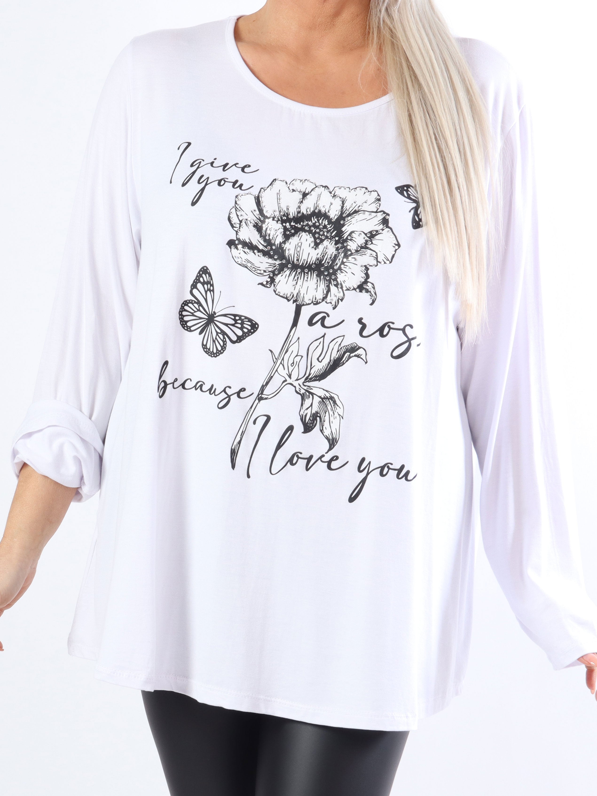 Klara - Plus size blus i viskos med imiterad kant och tryck - Taupe