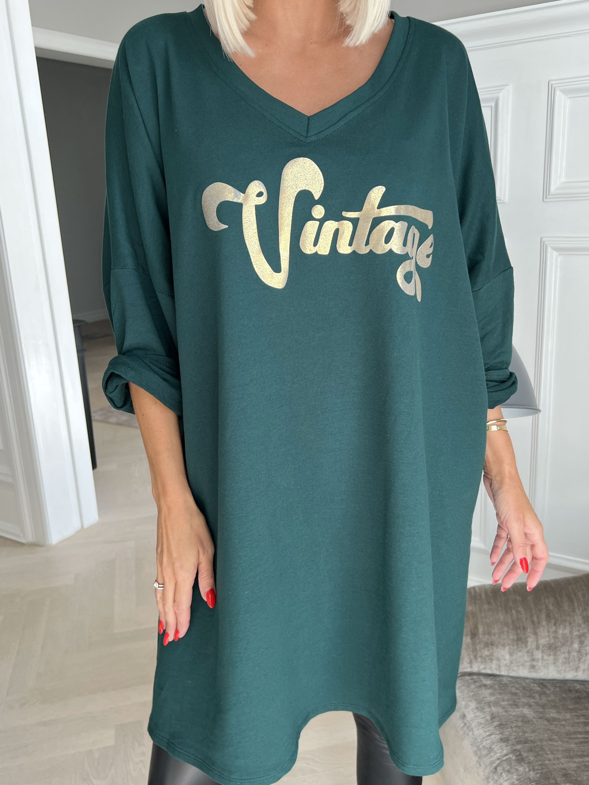 Liana - joggingklänning med guldtryck