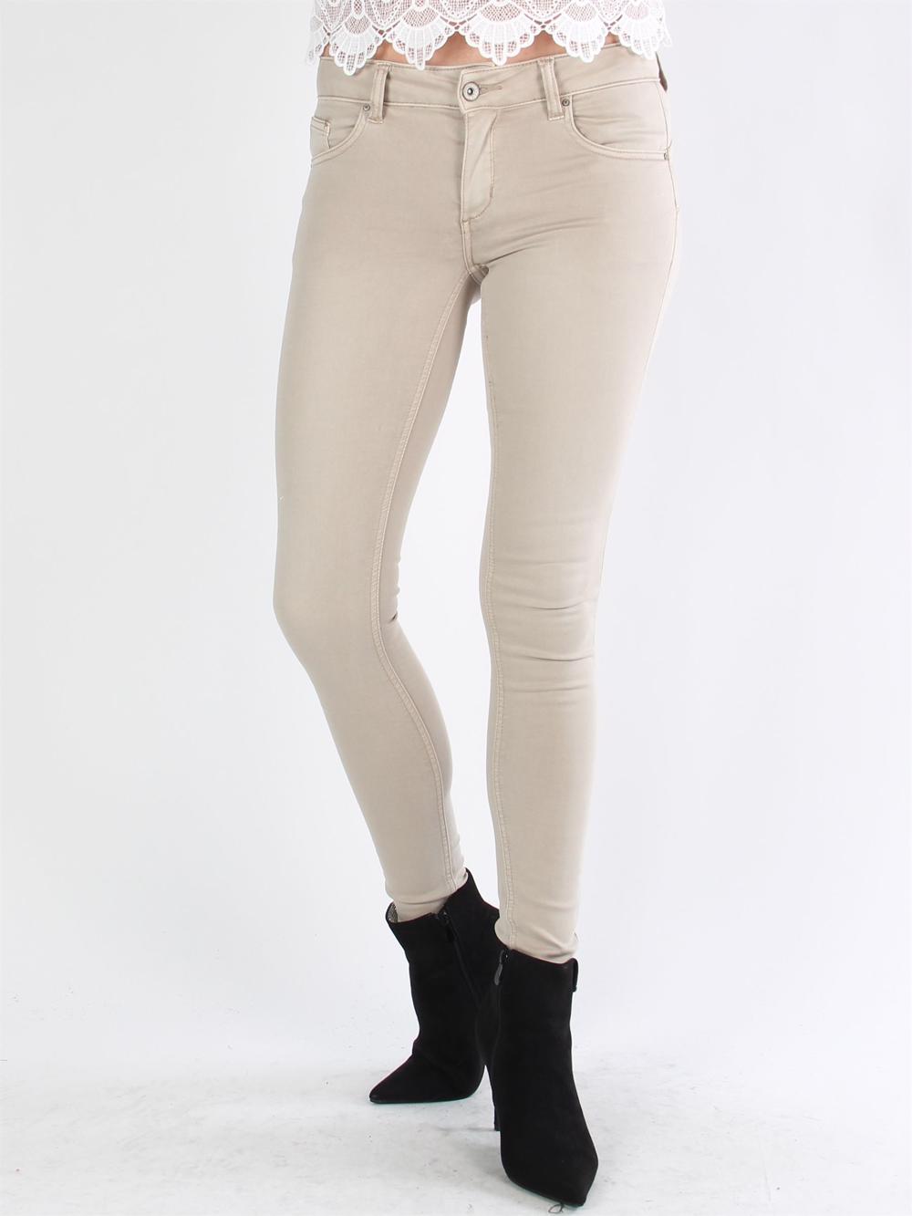 Lidija - Beige skinny jeans med stretch