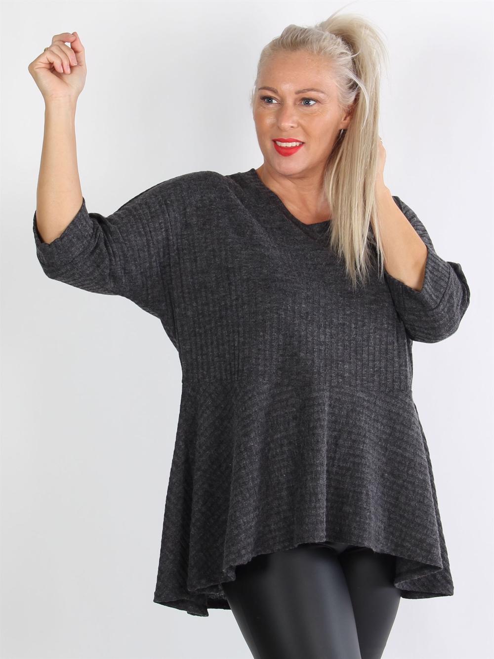 Liguria - Svart blus med 3/4-ärmar och söt skjorta