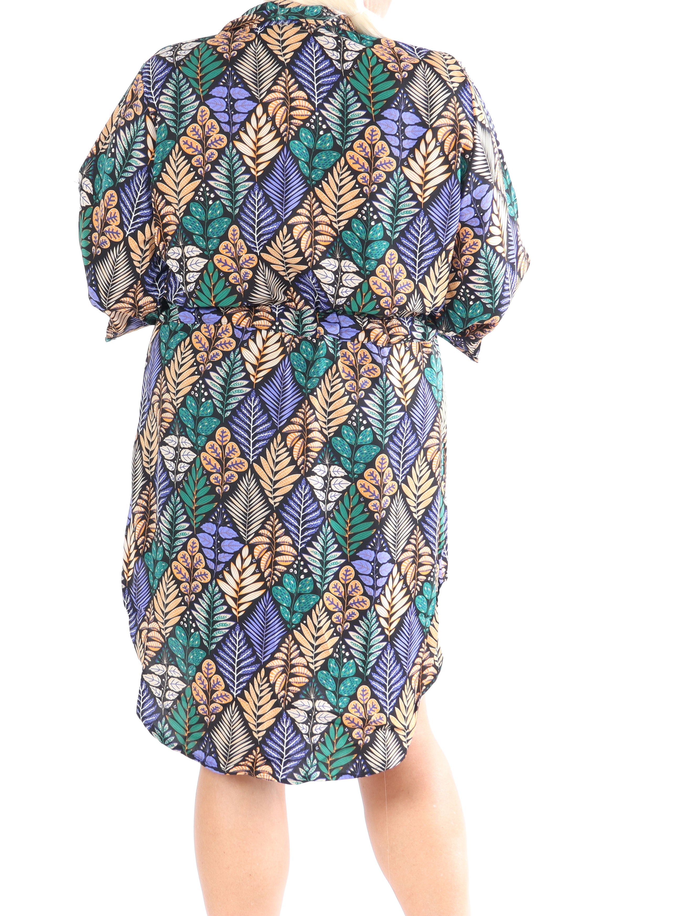 Lily - Mönstrad skjorta med band