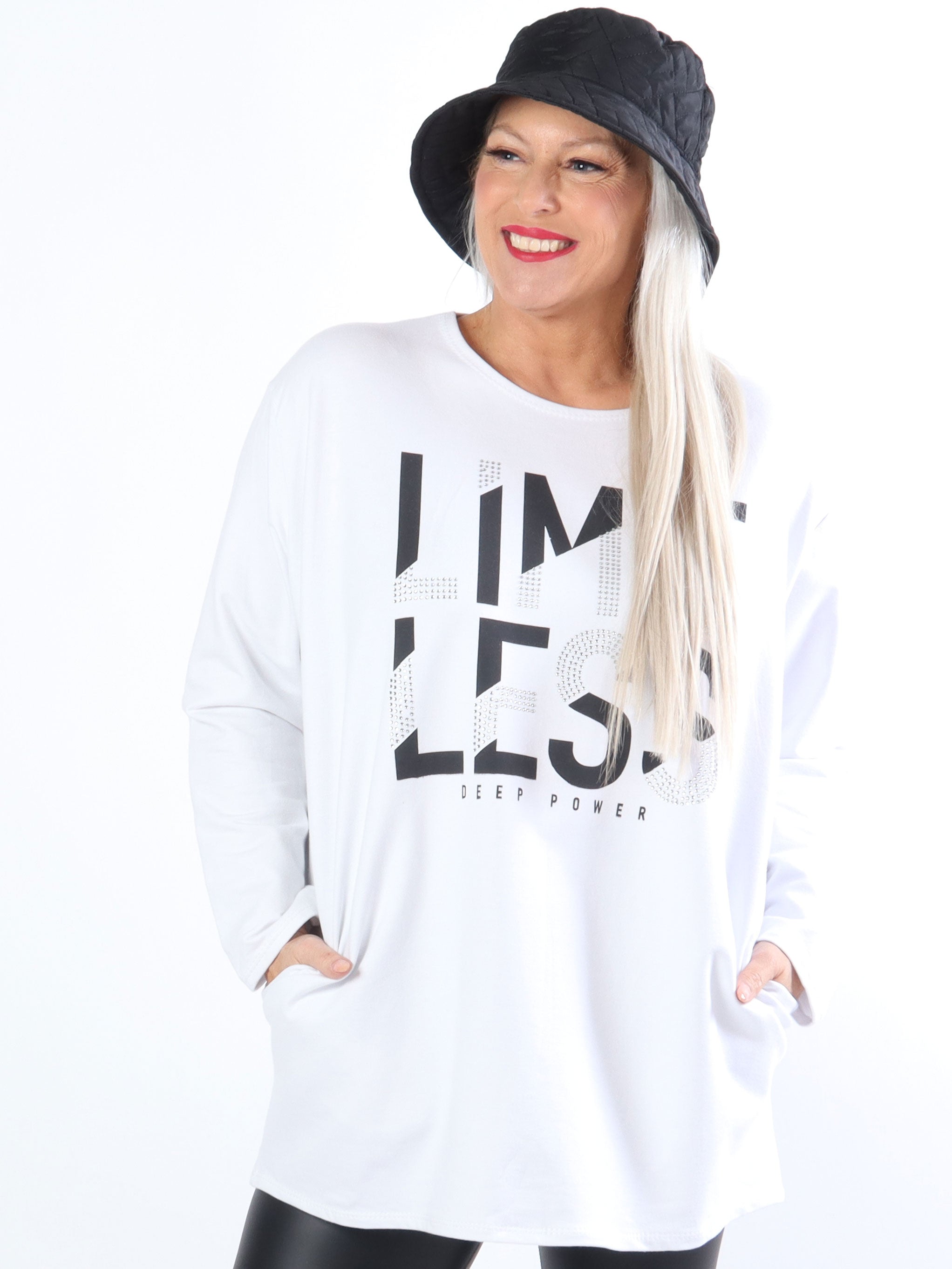 Limitless - Joggingblus i stora storlekar med text och liknande