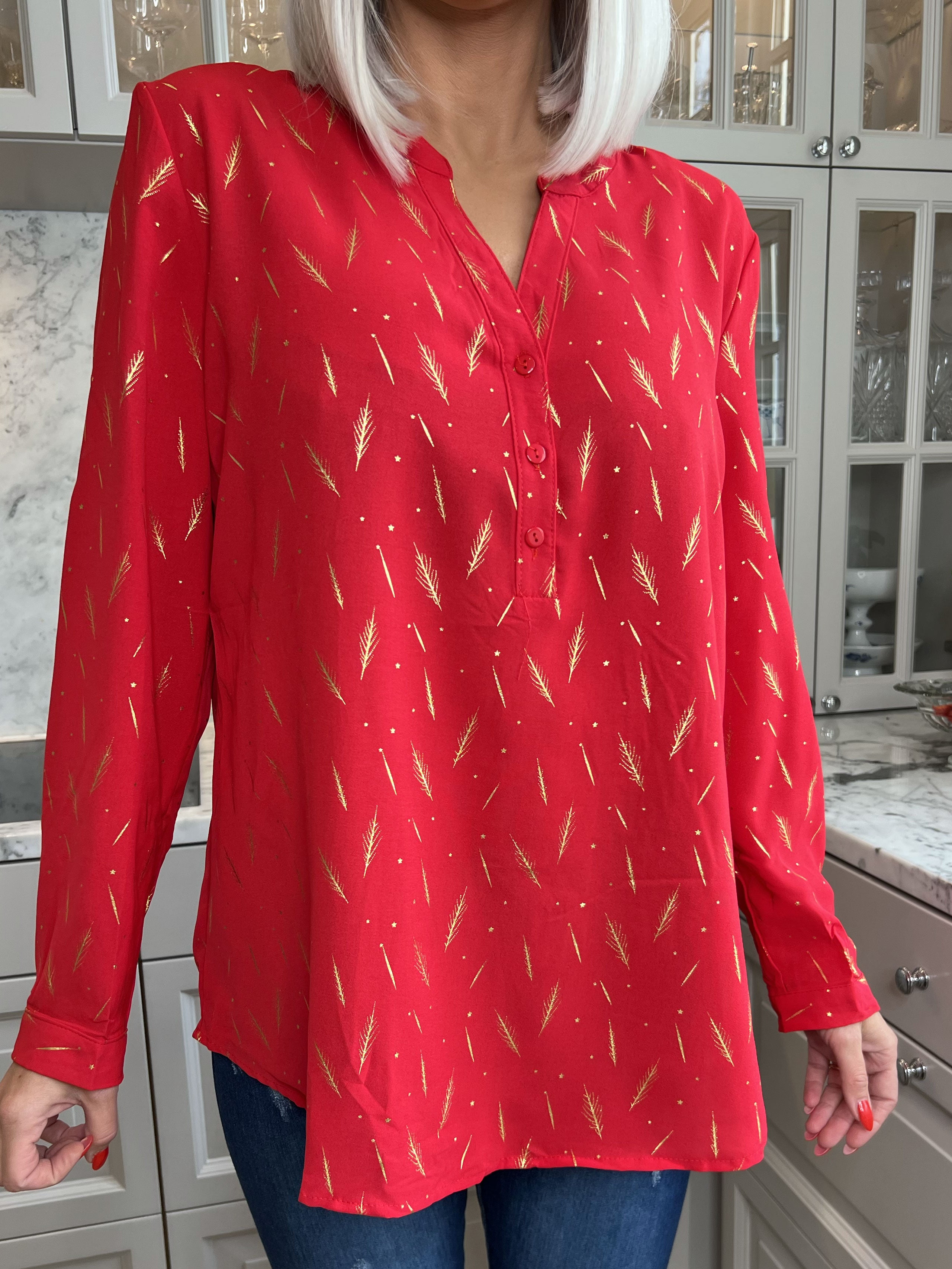 Lina - Fin skjorta med gulddetaljer