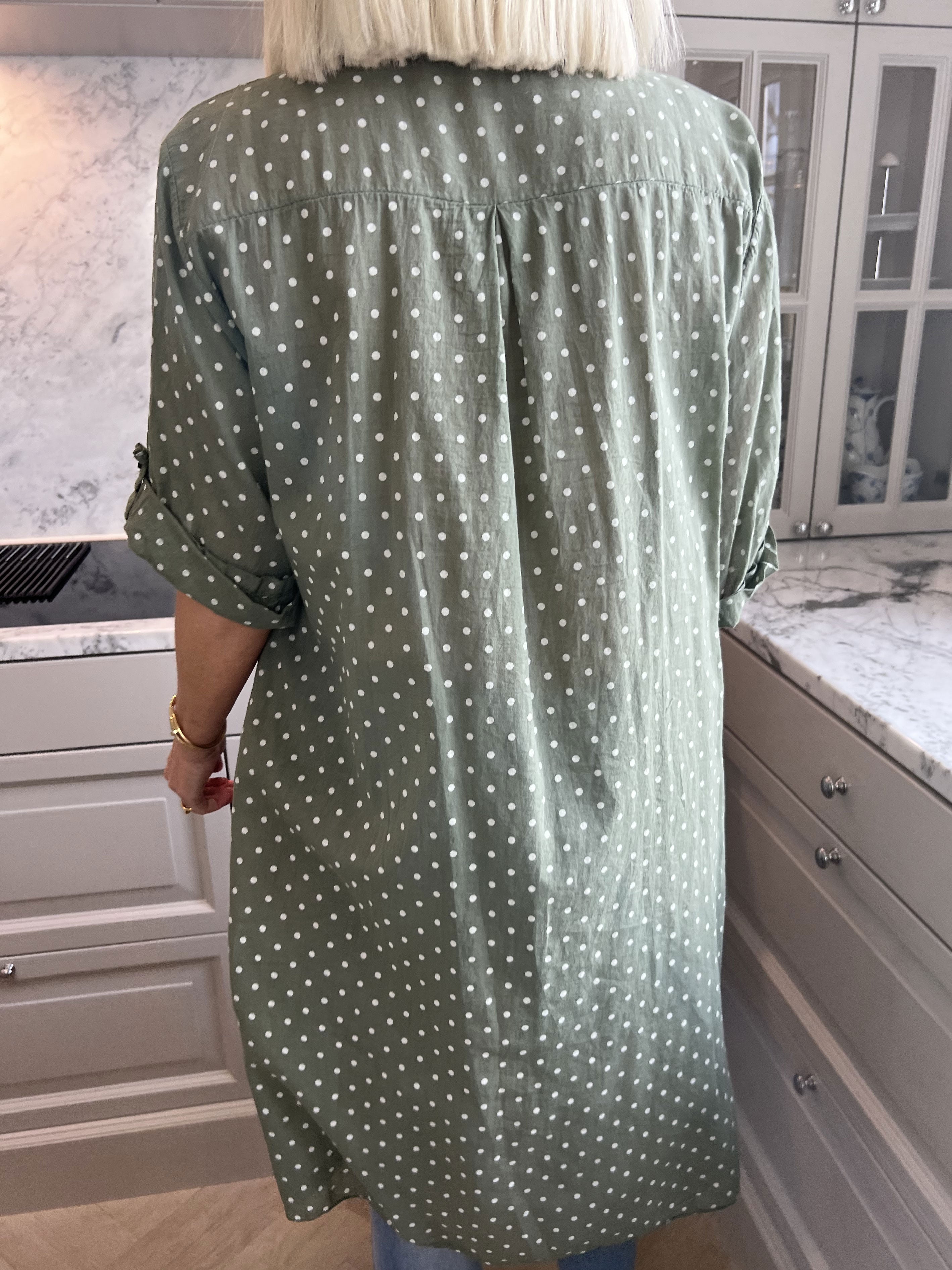 Linda - Skjorta i bomull med små prickar