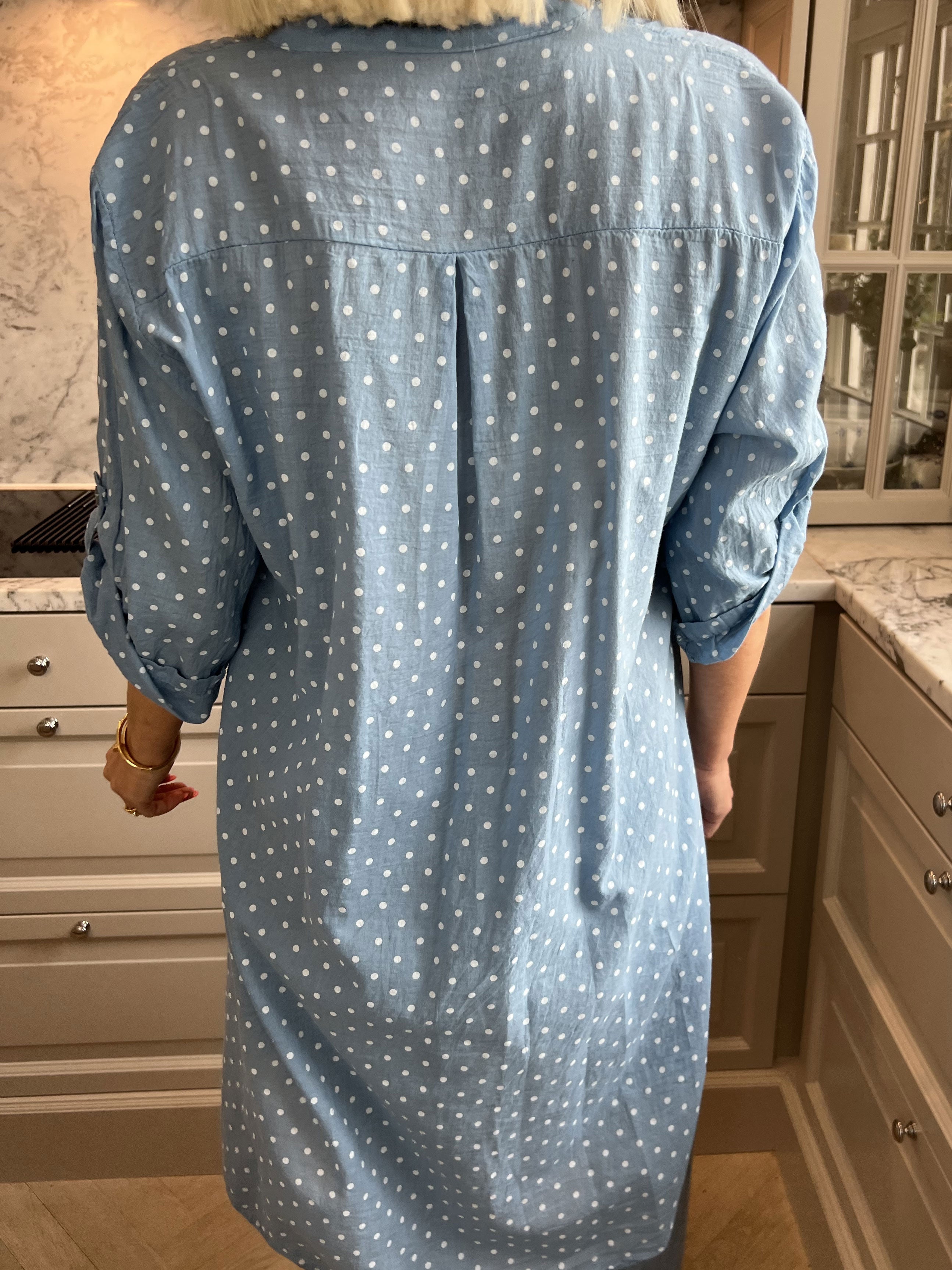 Linda - Skjorta i bomull med små prickar
