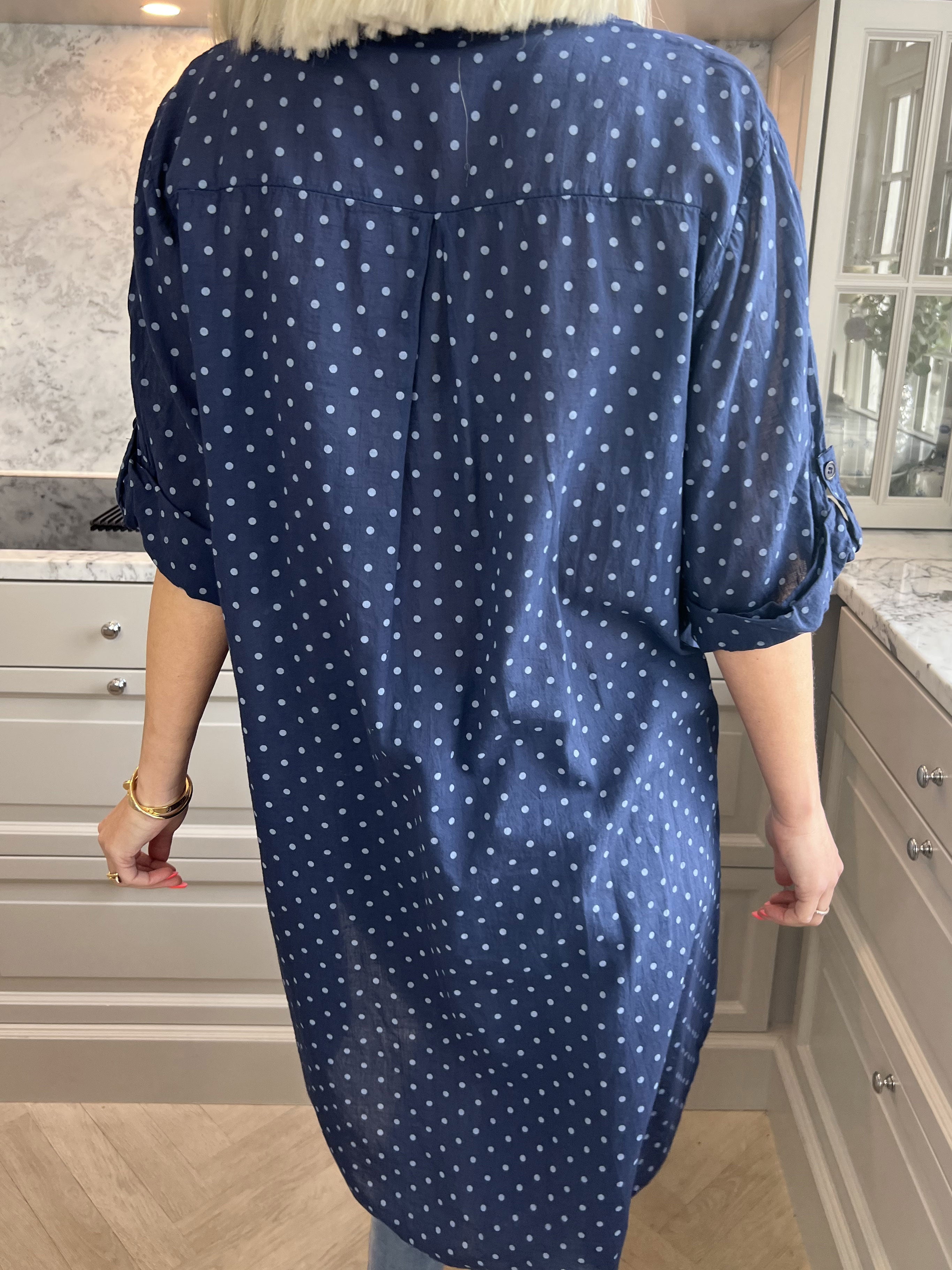 Linda - Skjorta i bomull med små prickar