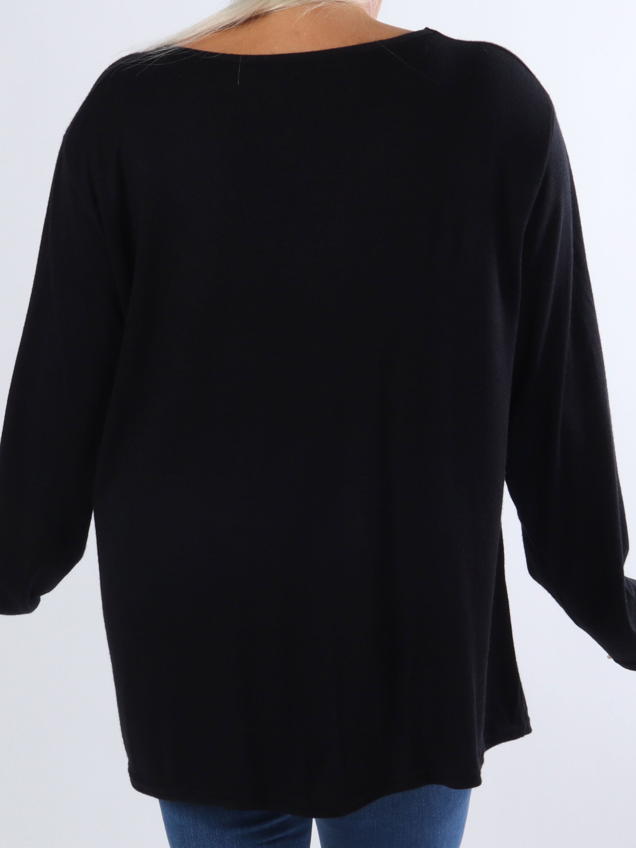 Linn - Mjuk plus size blus med knut på bröstet - Petroleum