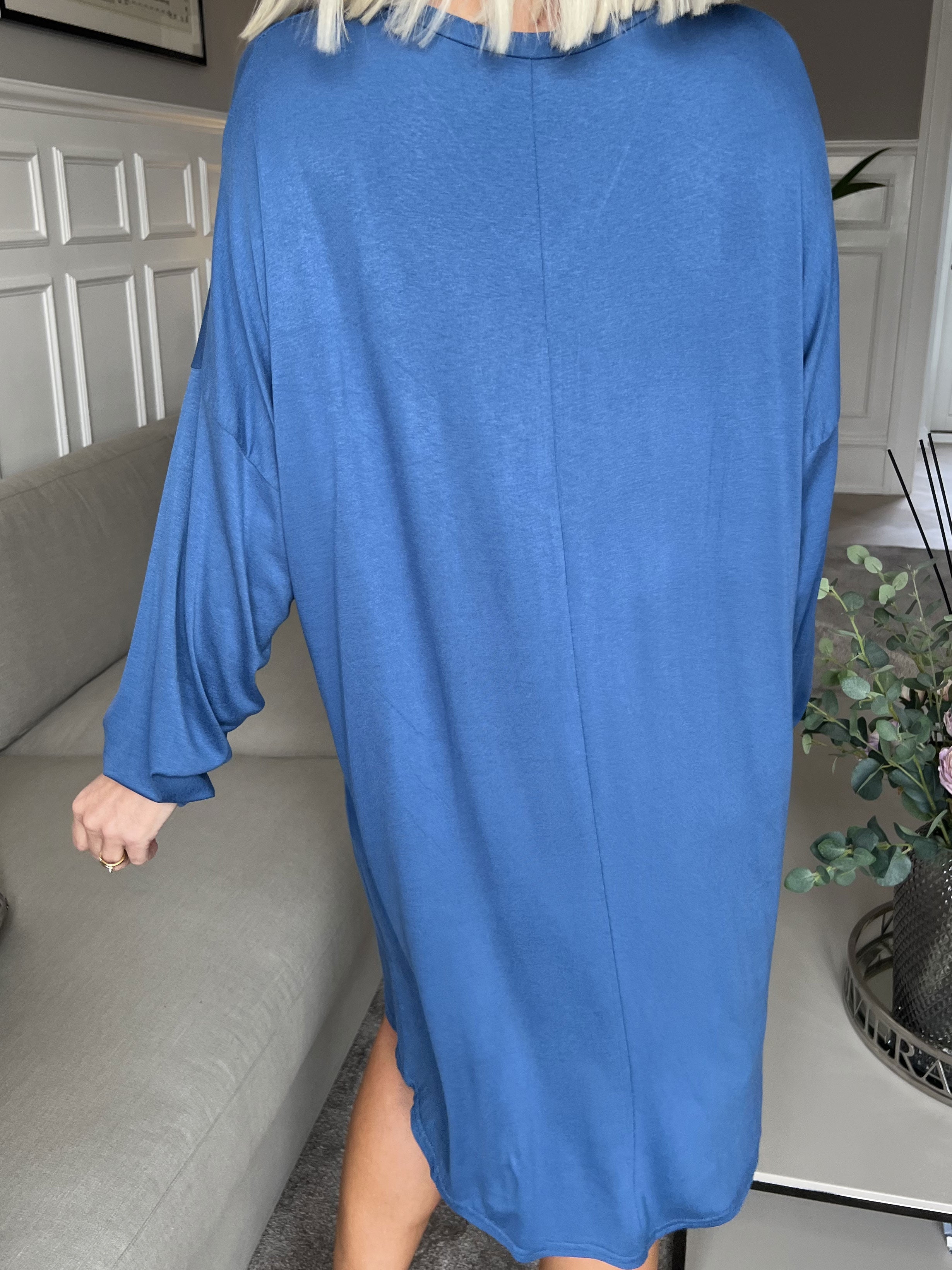 Lorenza plain - Tunika klänning i jersey med dragkedja