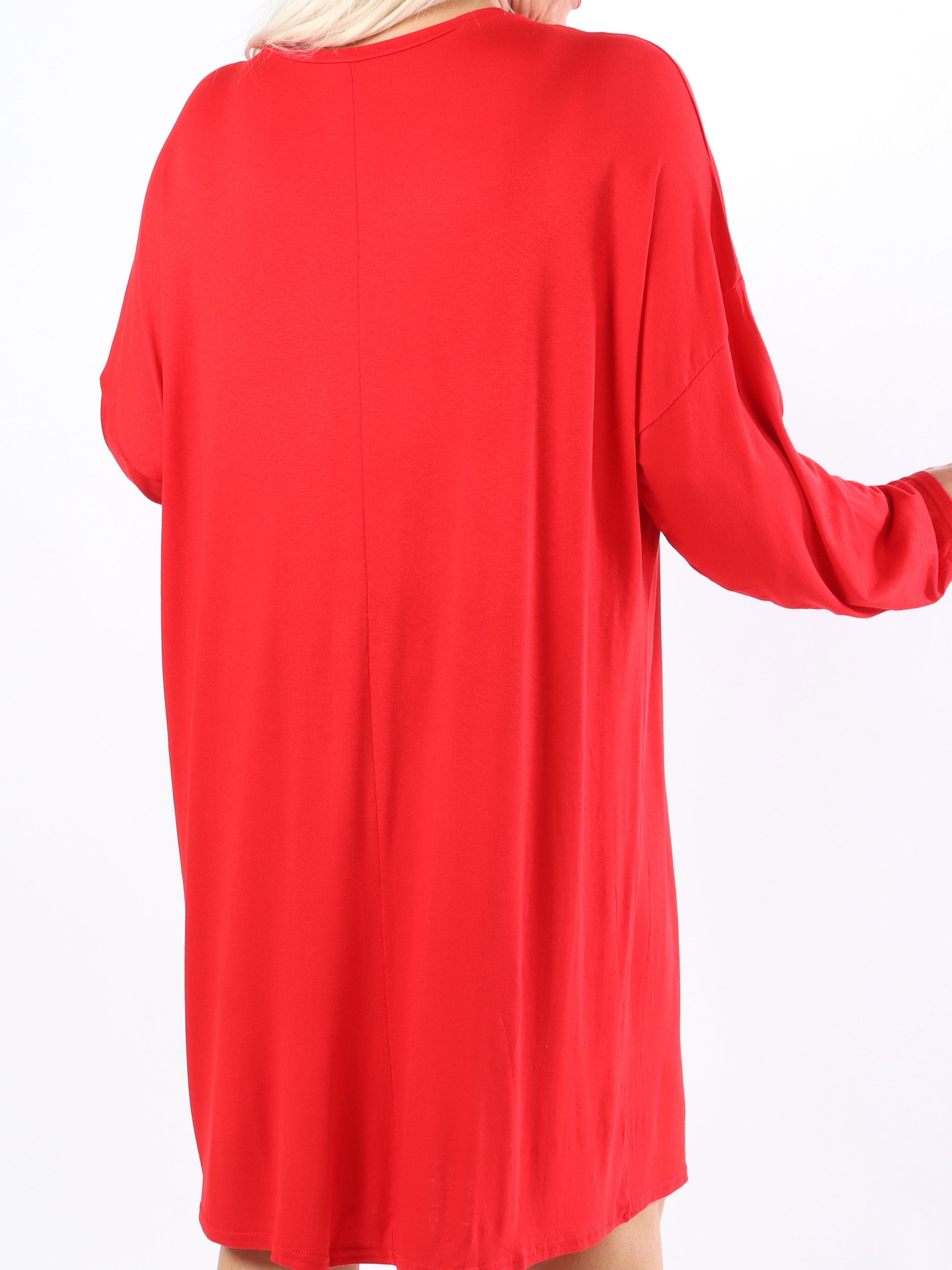 Lorenza plain - Plus Size tunika klänning i jersey med dragkedja