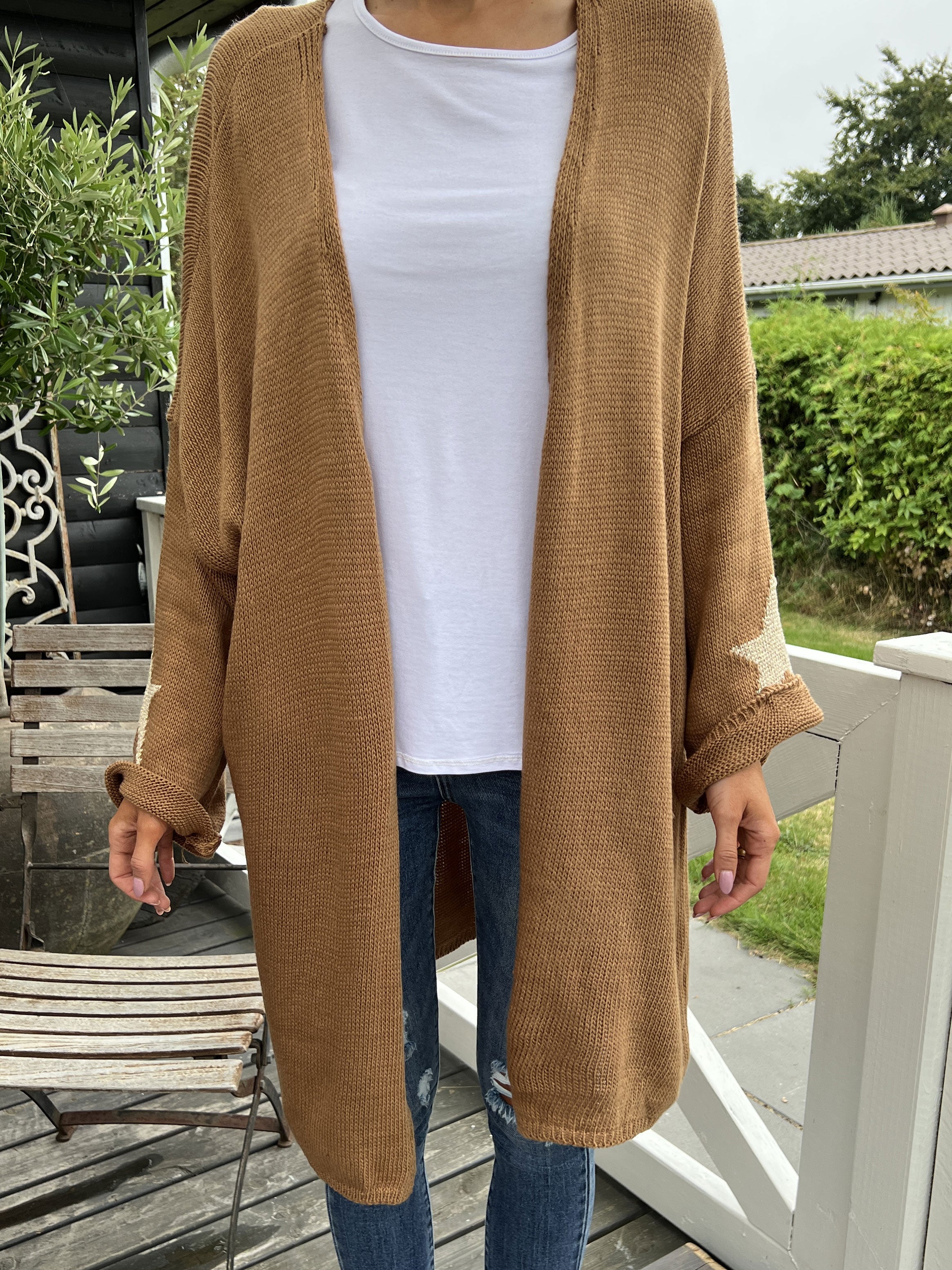 Lowa - Stickad kofta med stjärna på ärmen - Neon green