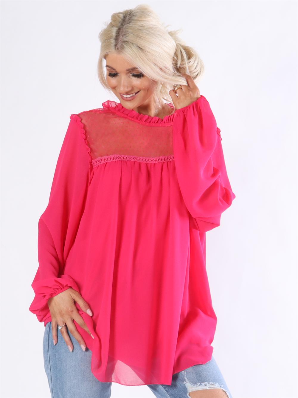 Maise - Tunika med genomskinligt tyg i nacken