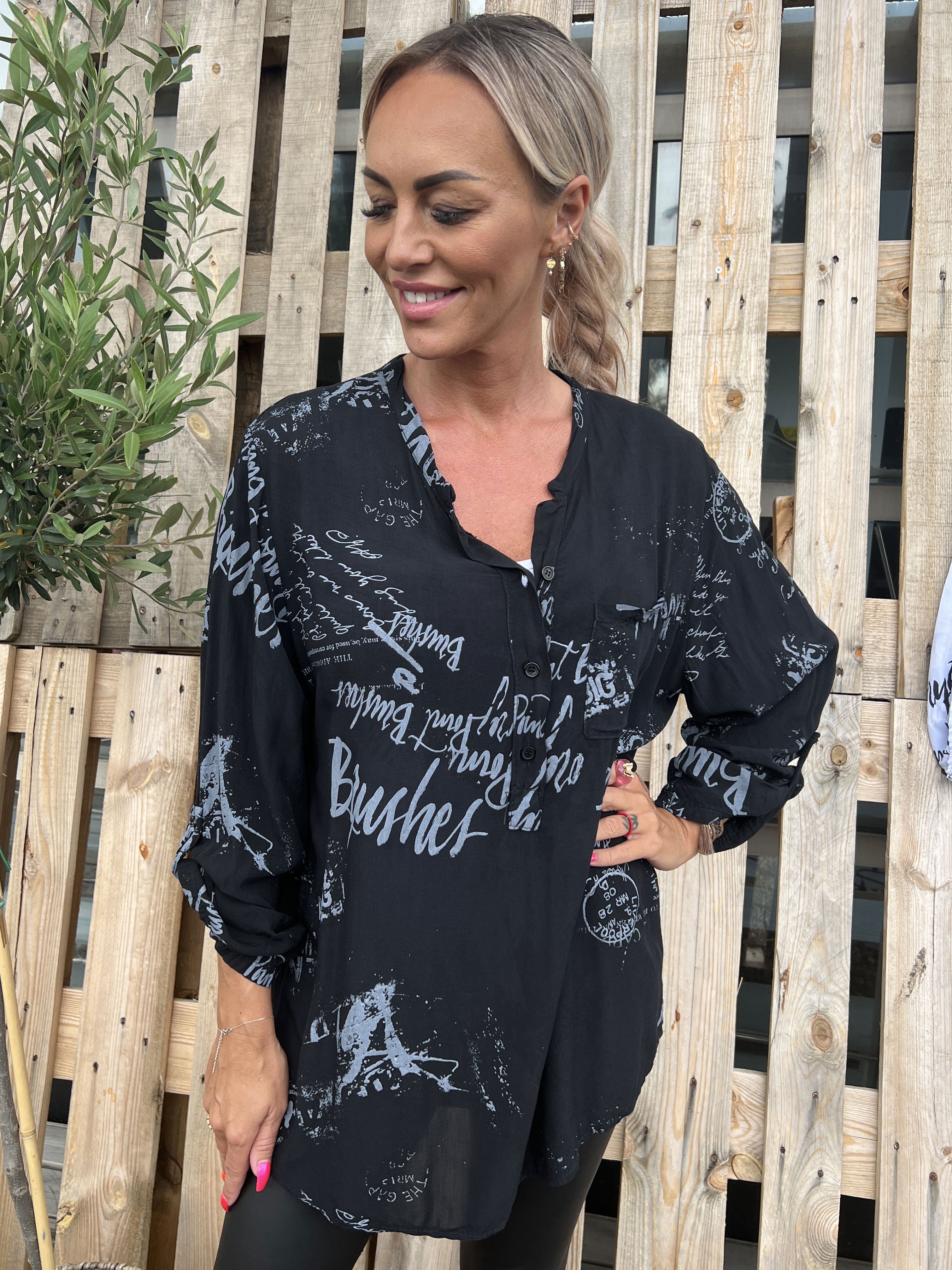 Malone - Skjorta med tryck och ficka på bröstet