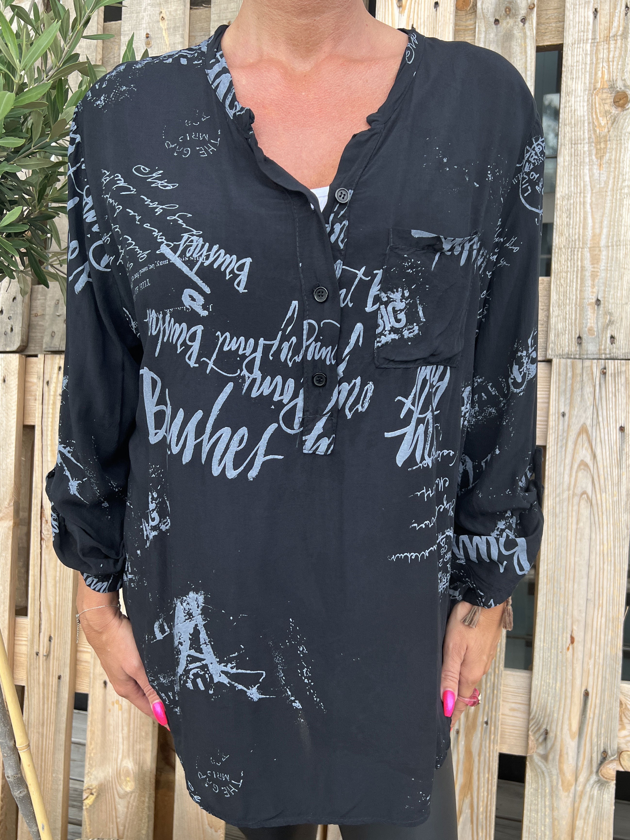 Malone - Skjorta med tryck och ficka på bröstet