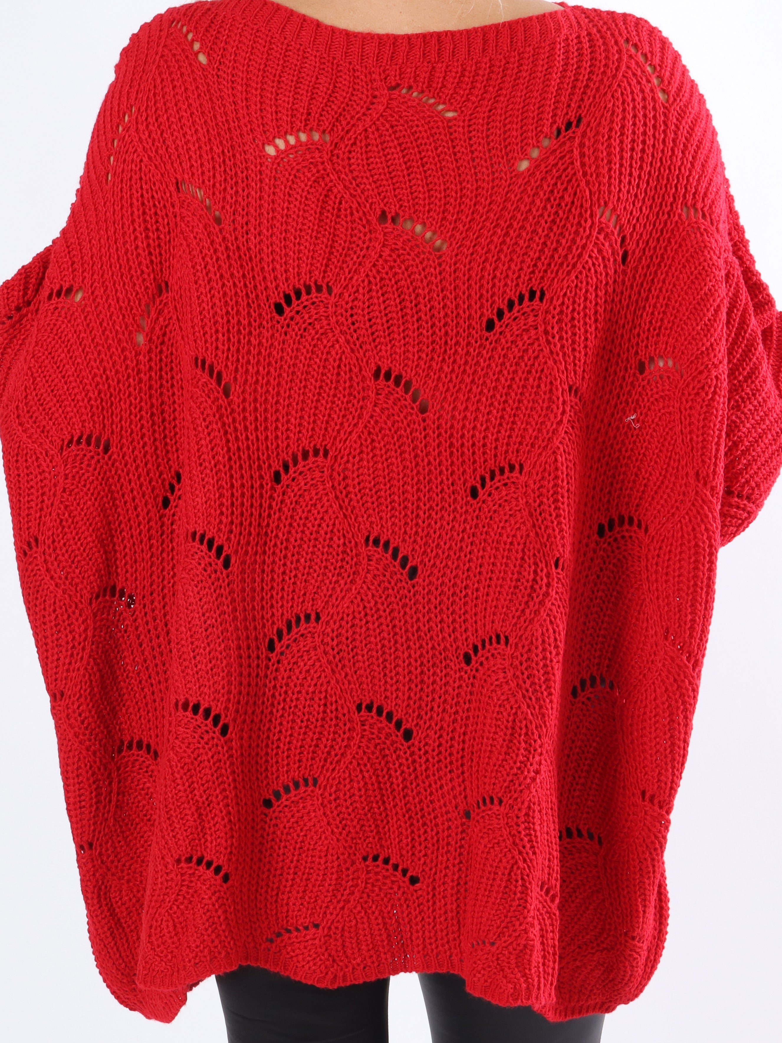 Manja - Plus size stickad med hålmönster