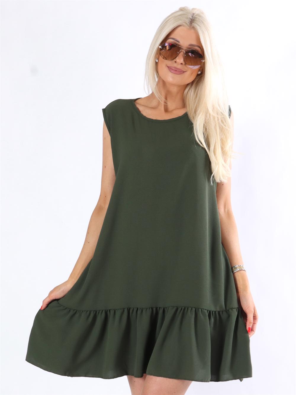 Manola - Klänning i lös passform med volang