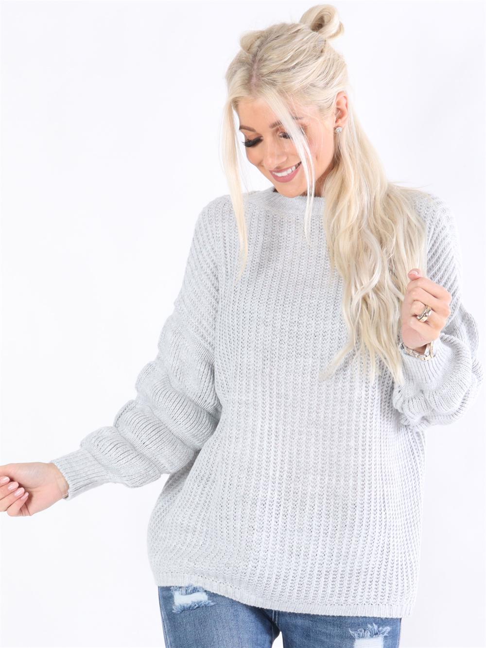 Marcia - Stickad blus med detaljerade ärmar