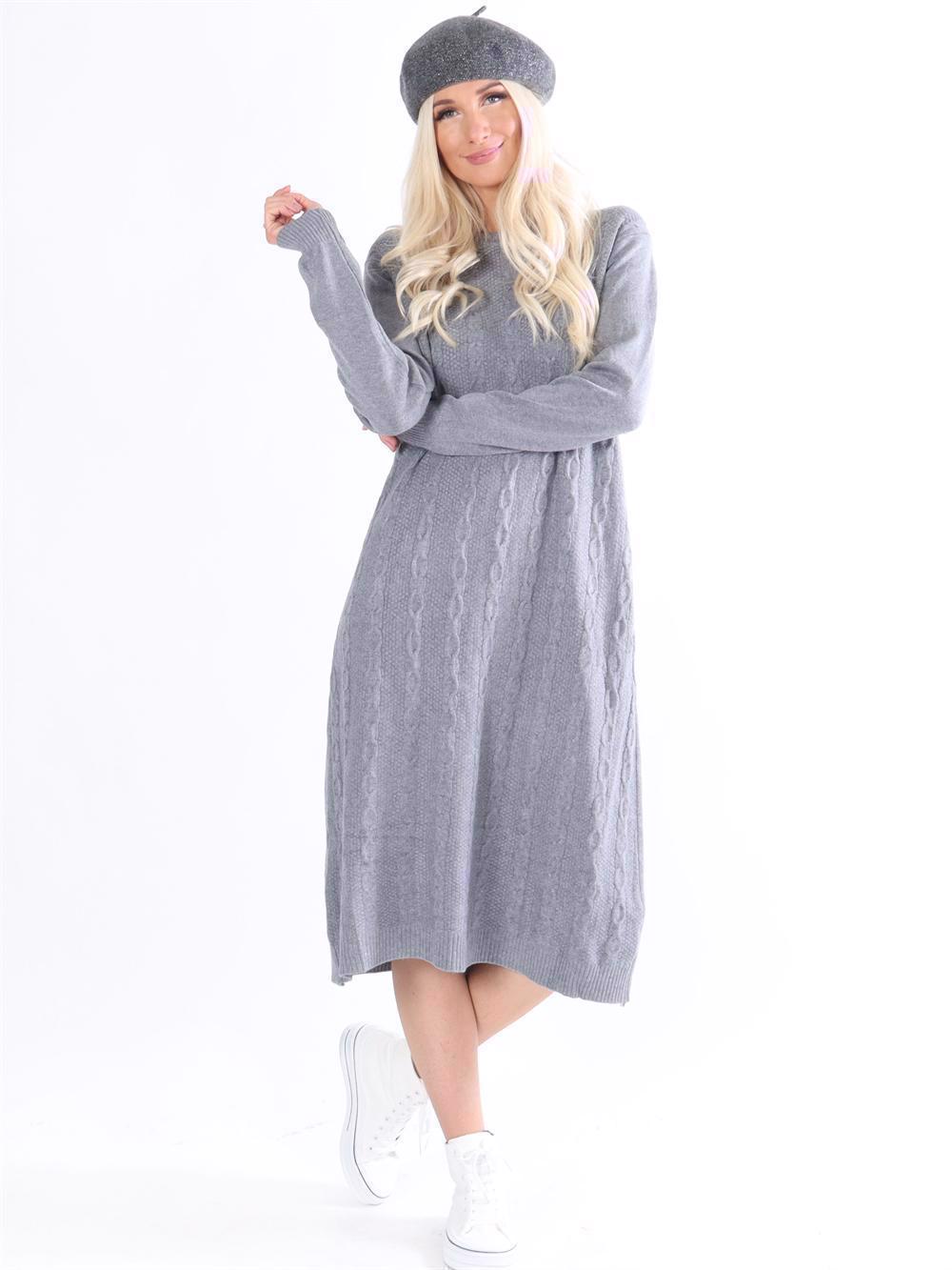 Melanie - Svart mjuk stickad klänning med stretch