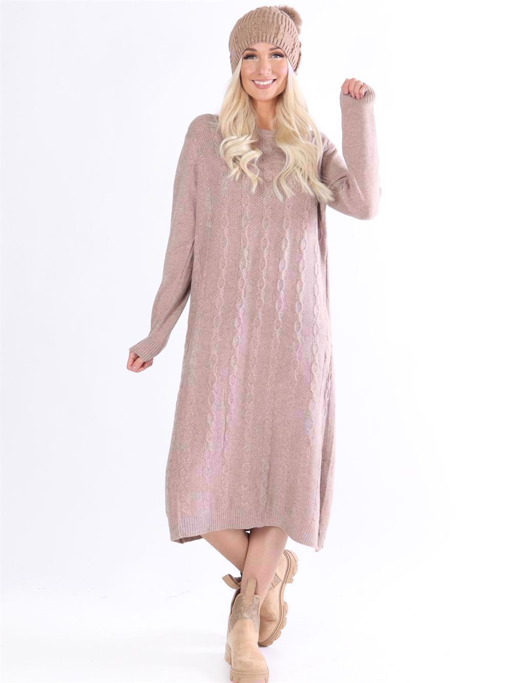 Melanie - Svart mjuk stickad klänning med stretch