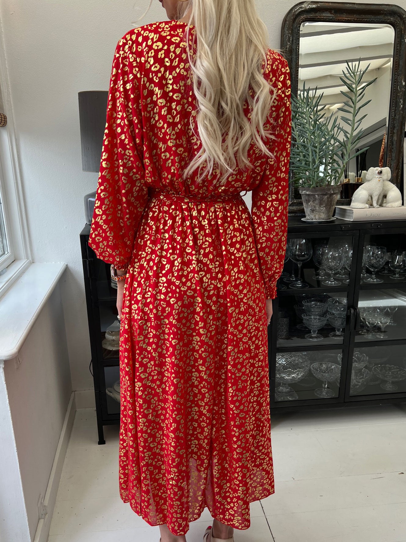 Melisse - Klänning med leopardtryck och resår under bysten