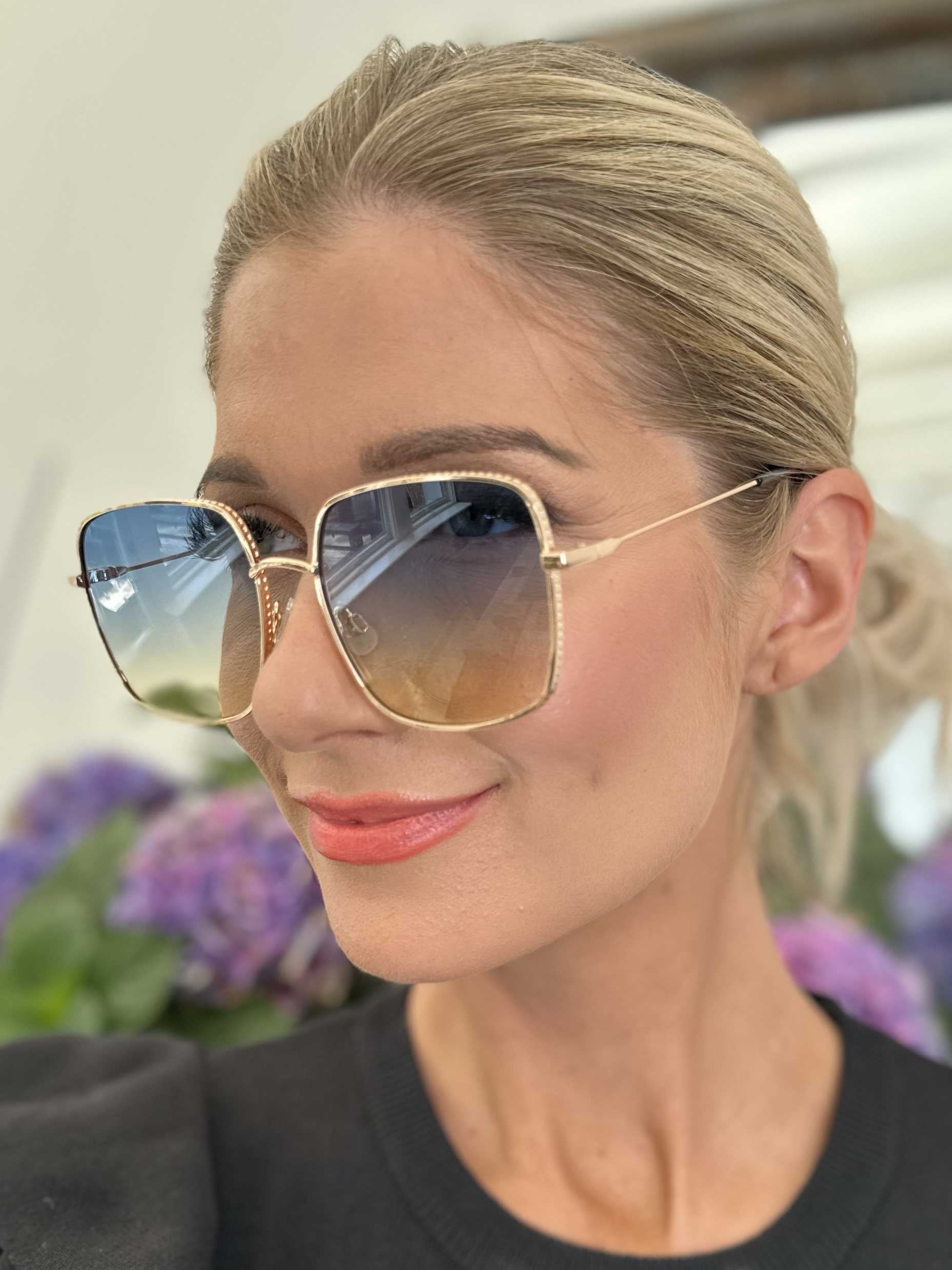 Miami - Fyrkantiga solglasögon med stålram - Blue