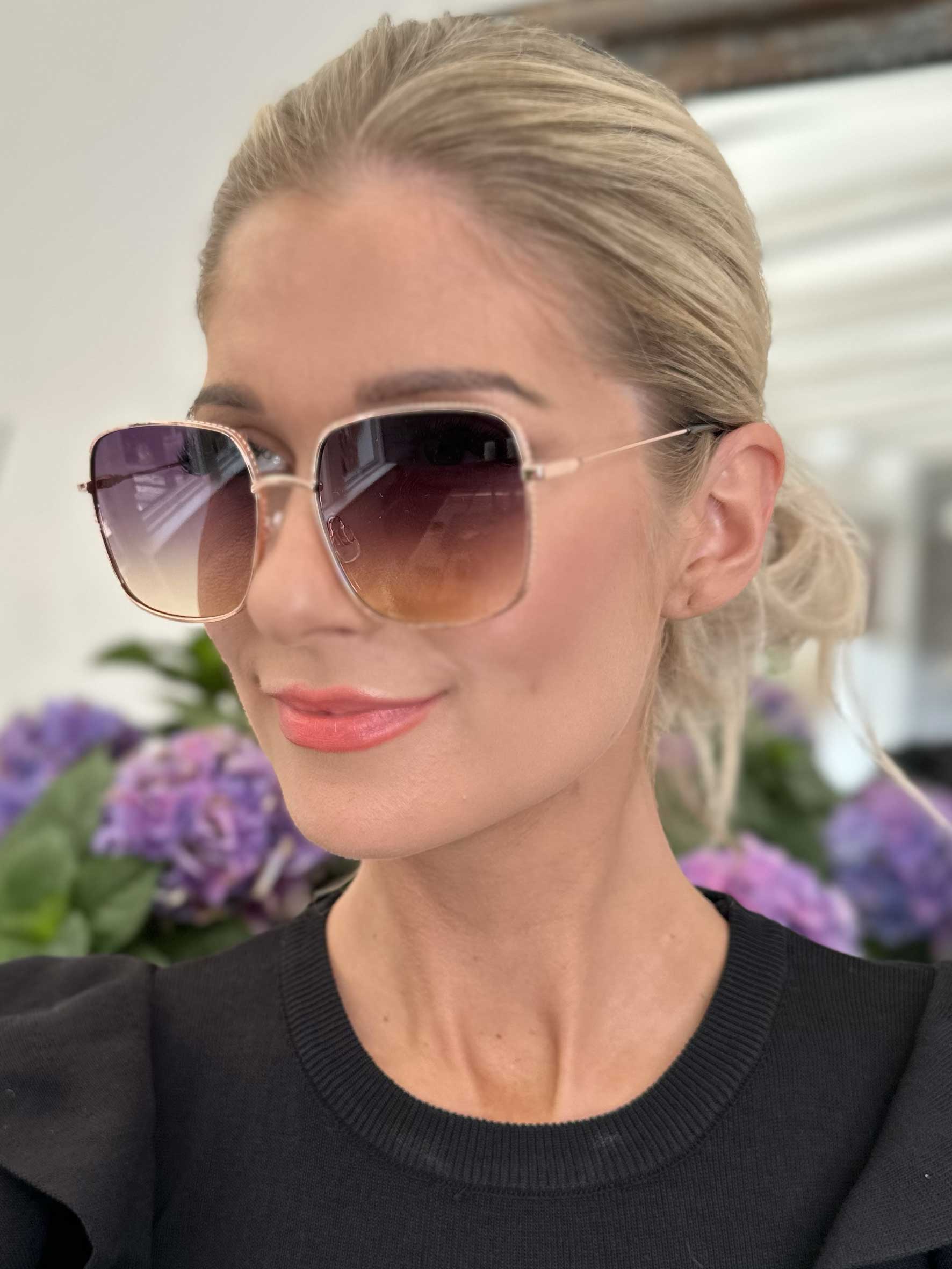 Miami - Fyrkantiga solglasögon med stålram - Rose