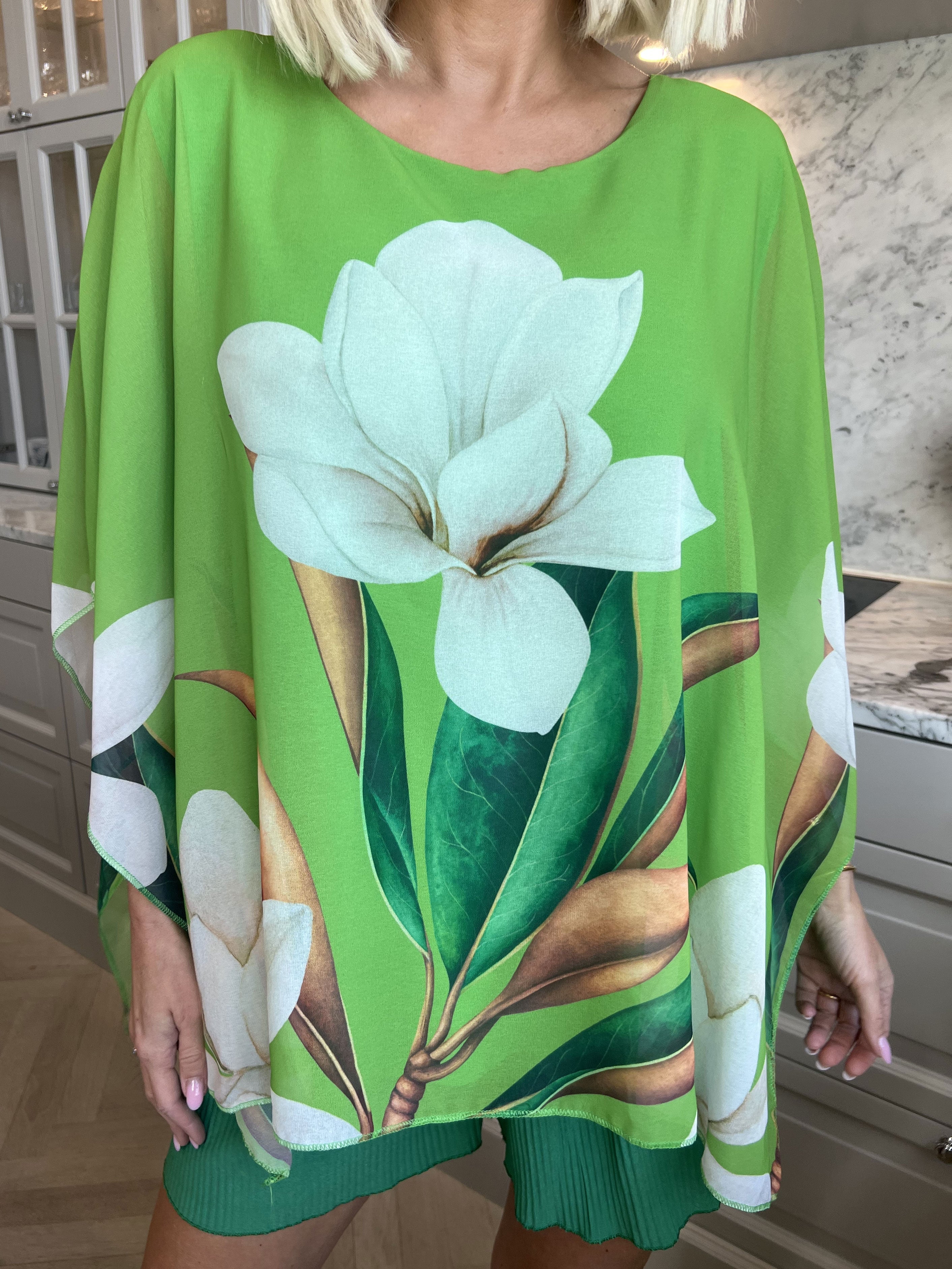 Mian - Färgglad tunika med chiffonlager