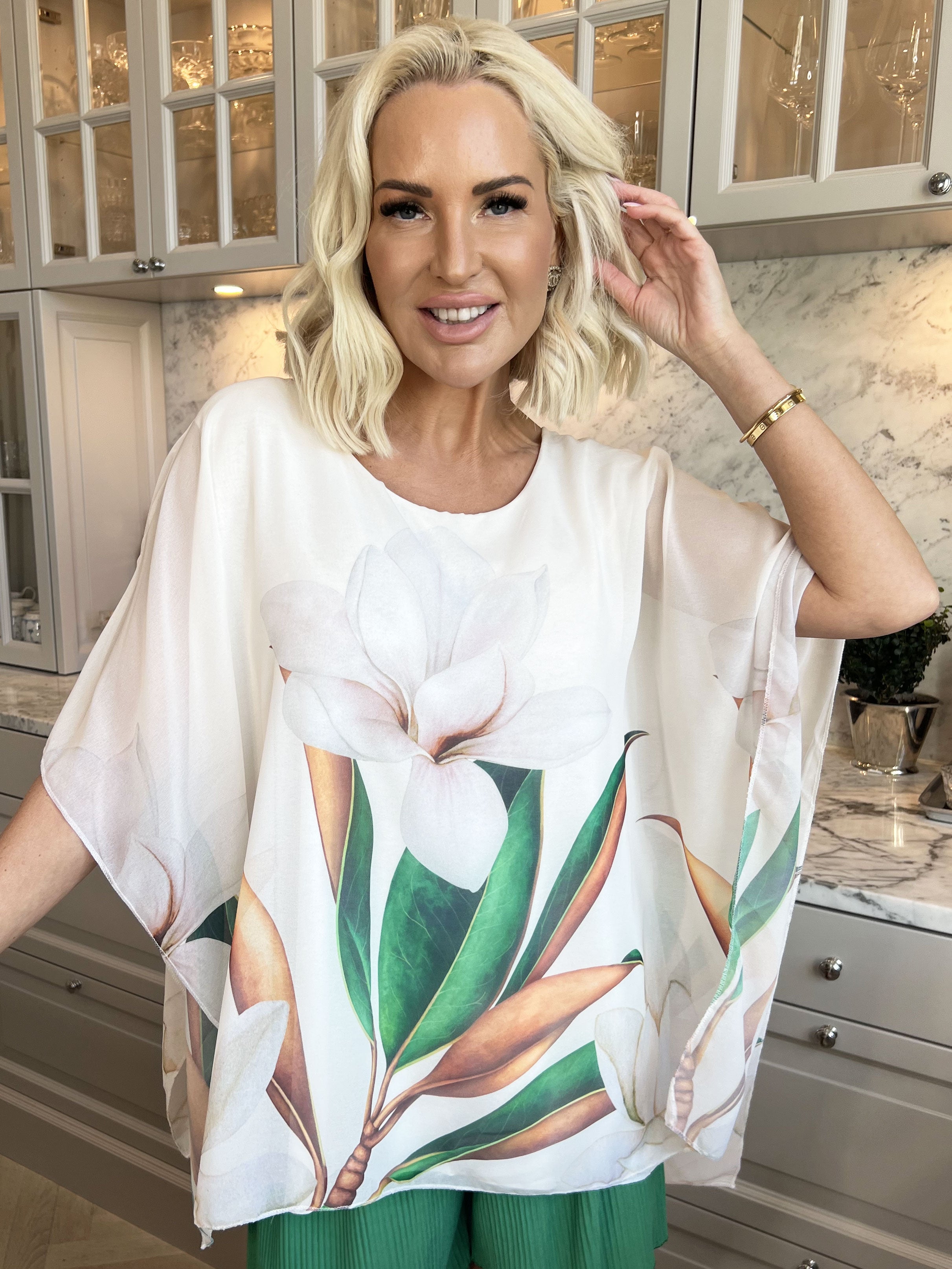 Mian - Färgglad tunika med chiffonlager