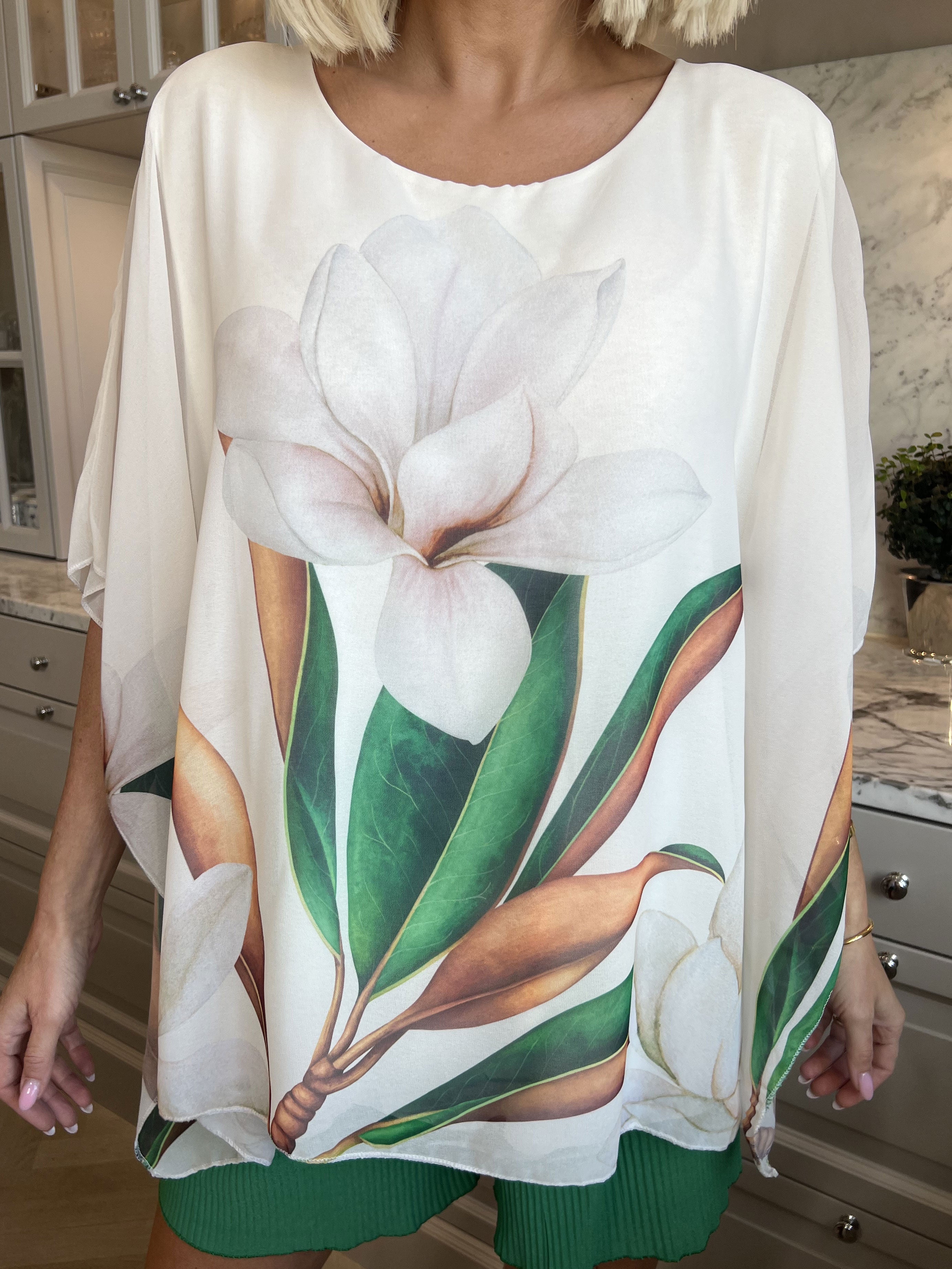 Mian - Färgglad tunika med chiffonlager