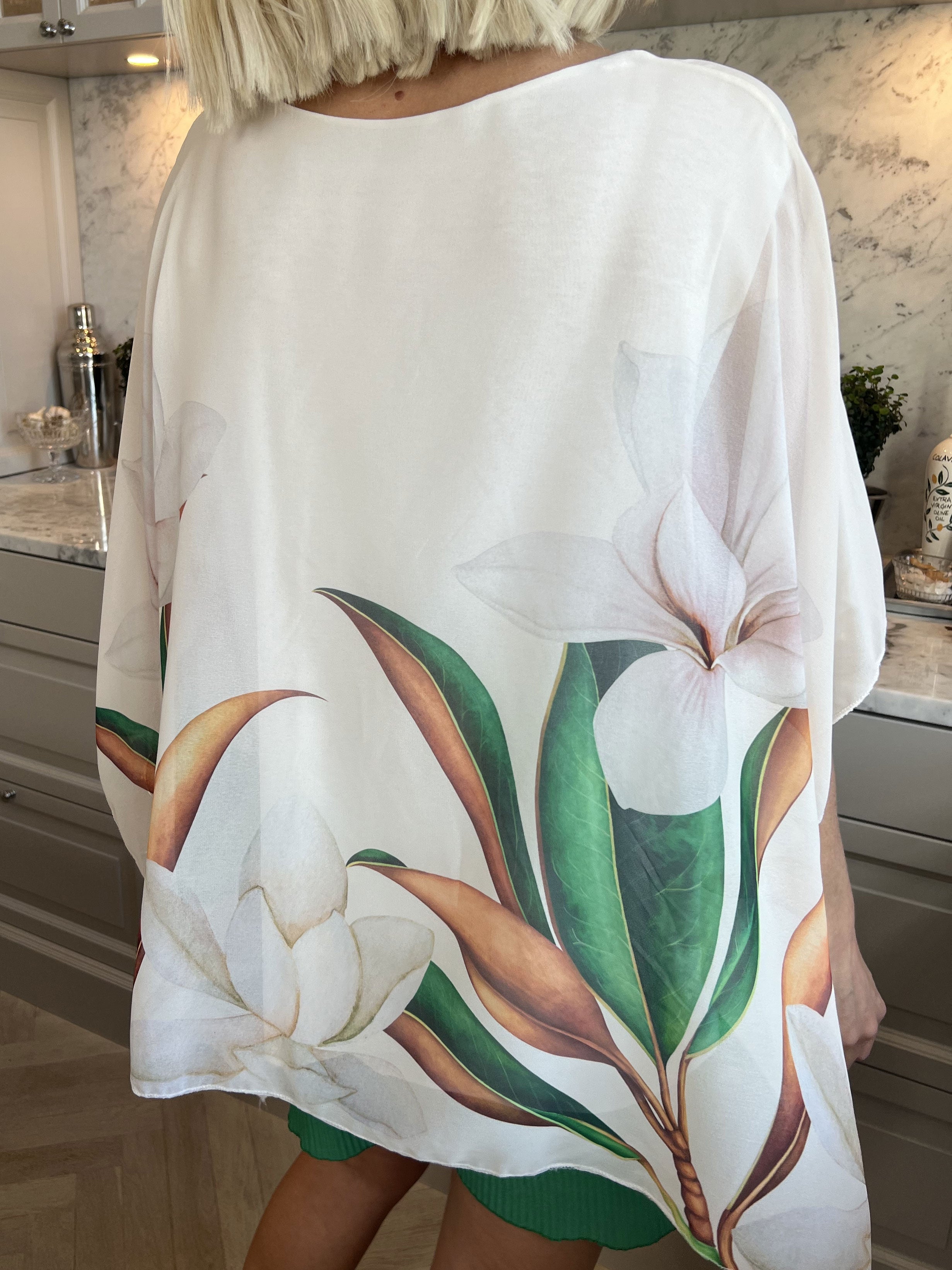 Mian - Färgglad tunika med chiffonlager