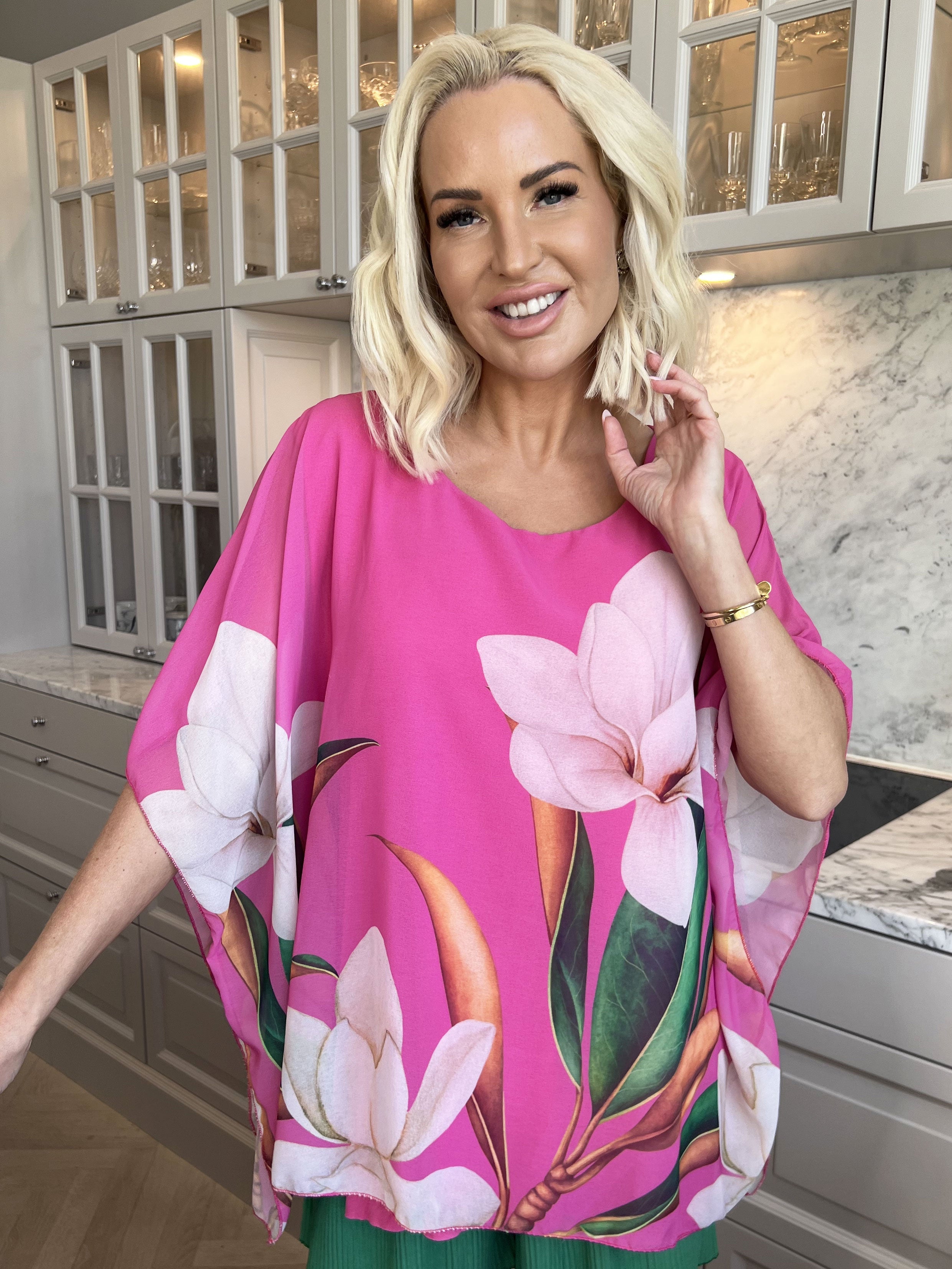 Mian - Färgglad tunika med chiffonlager