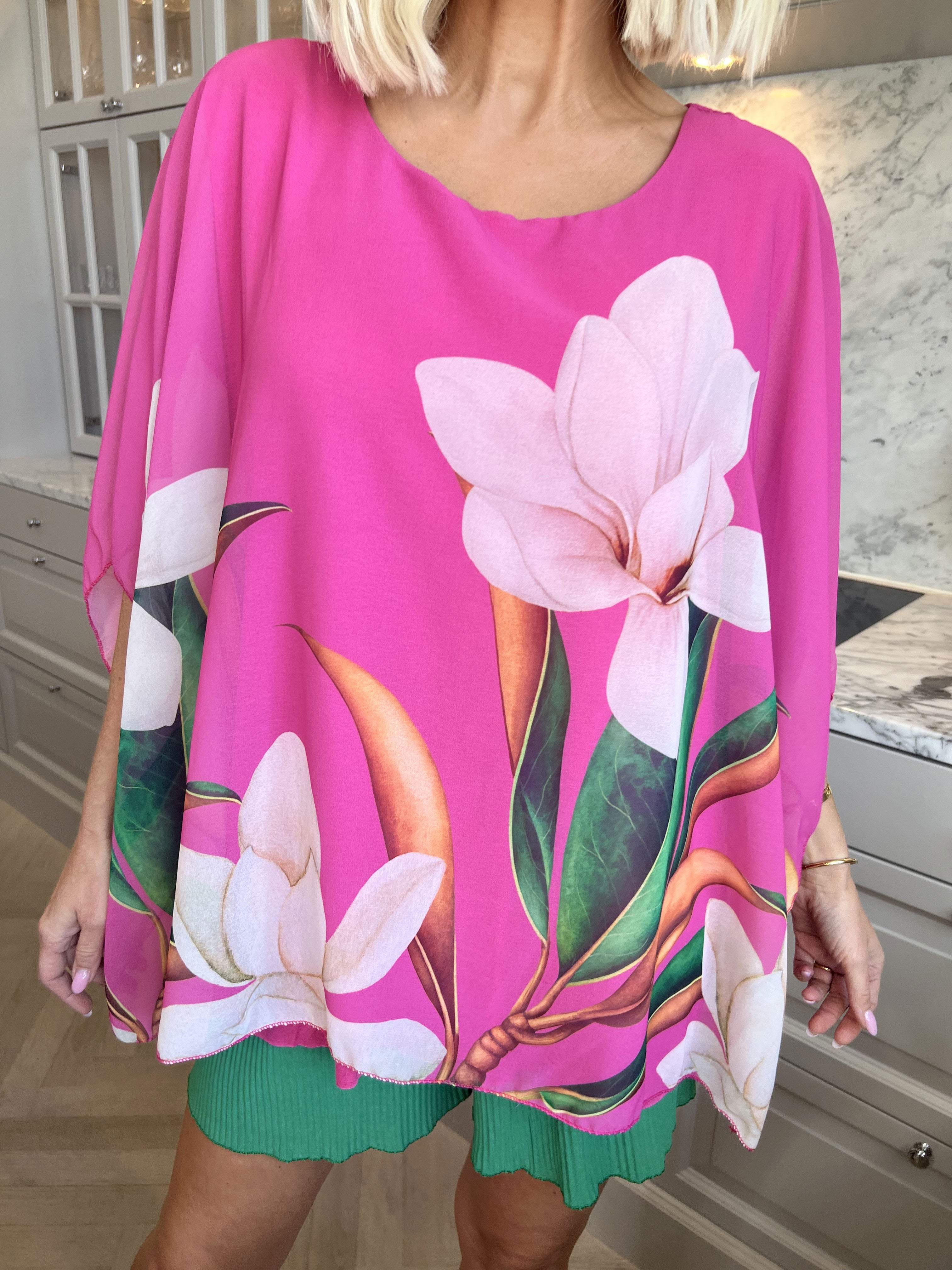 Mian - Färgglad tunika med chiffonlager