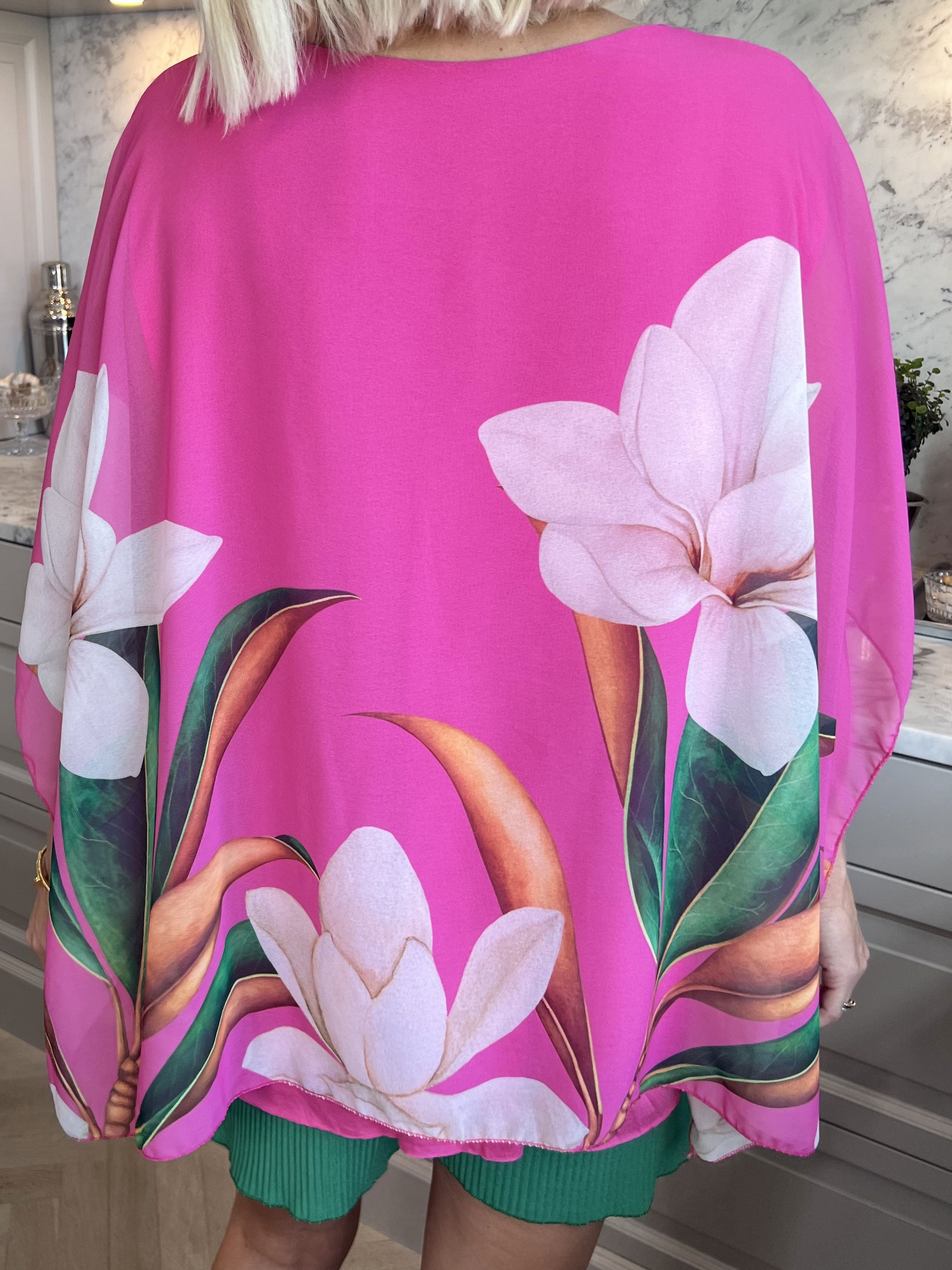 Mian - Färgglad tunika med chiffonlager