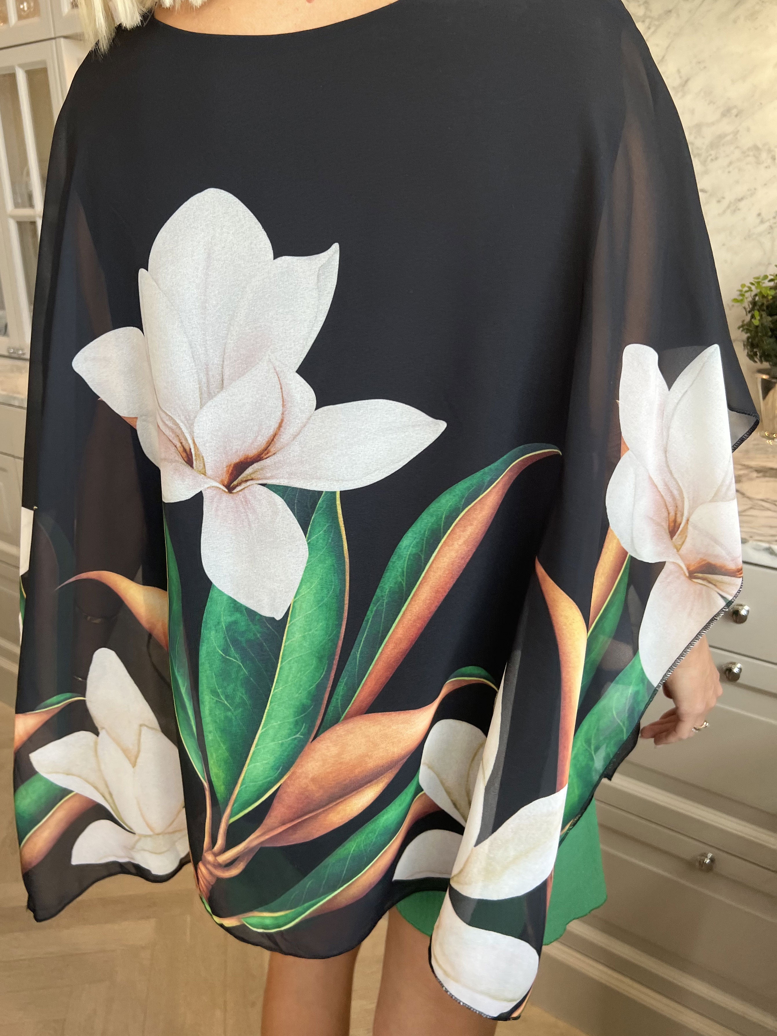 Mian - Färgglad tunika med chiffonlager