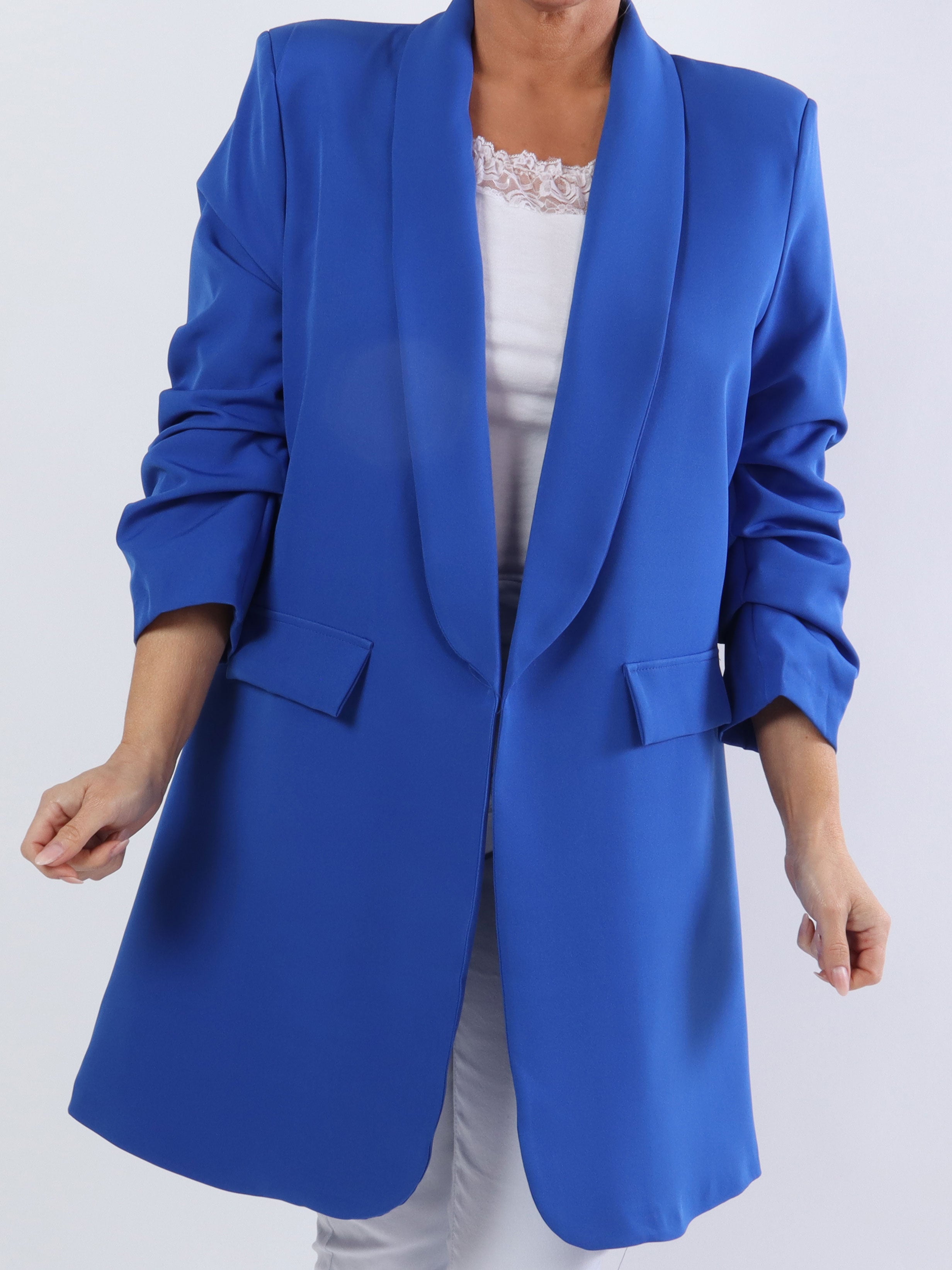 Mila Long - Snygg blazer med veck på ärmen