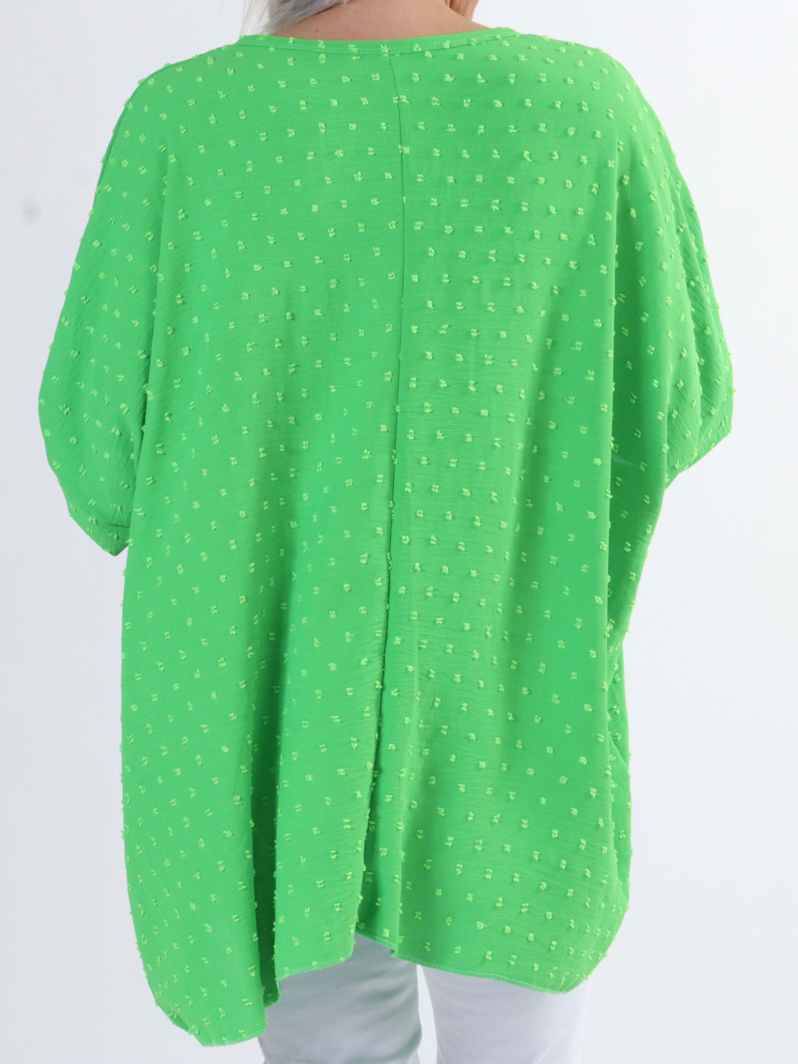 Mileah - Söt plus size blus med prickiga detaljer - Pink