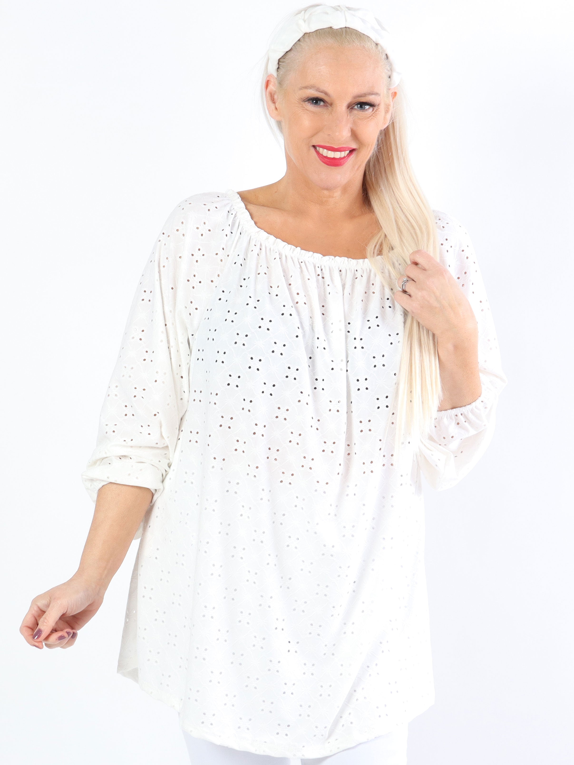 Mimi - Söt mjuk plus size tunika med broderier