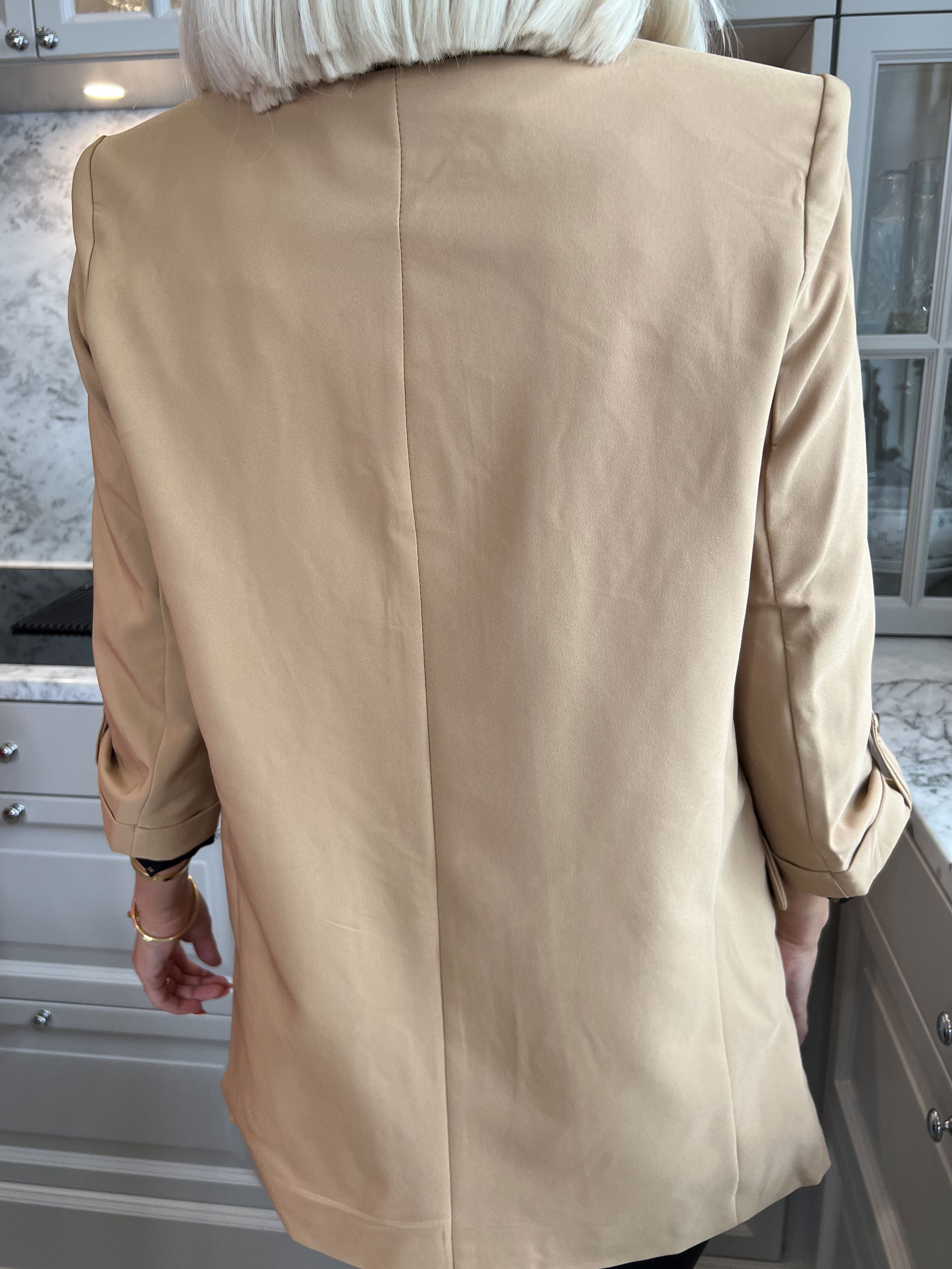 Mindy - Enfärgad blazer med 3/4 ärmar - Pink