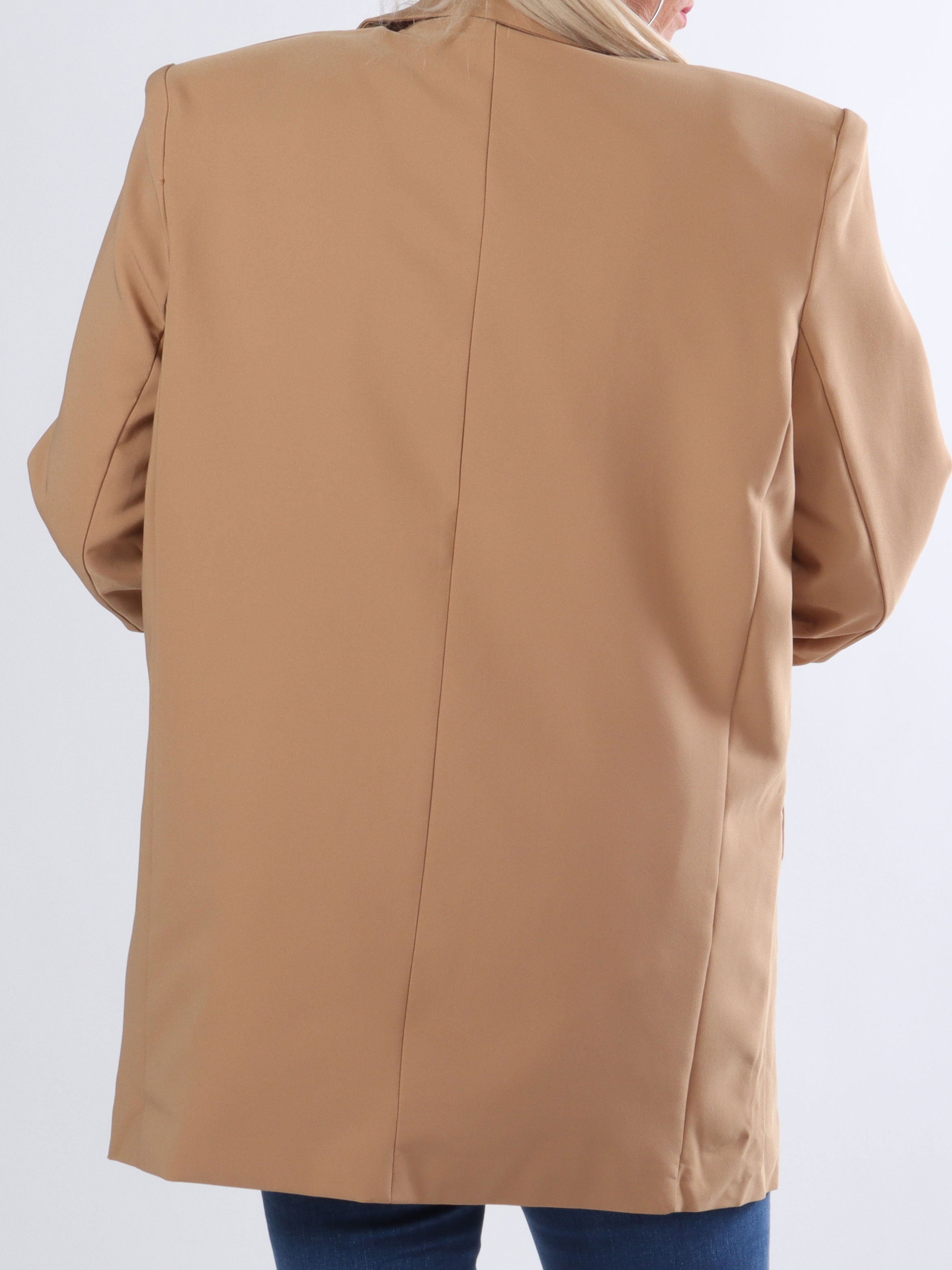 Mindy - Enfärgad blazer med 3/4 ärmar - Beige