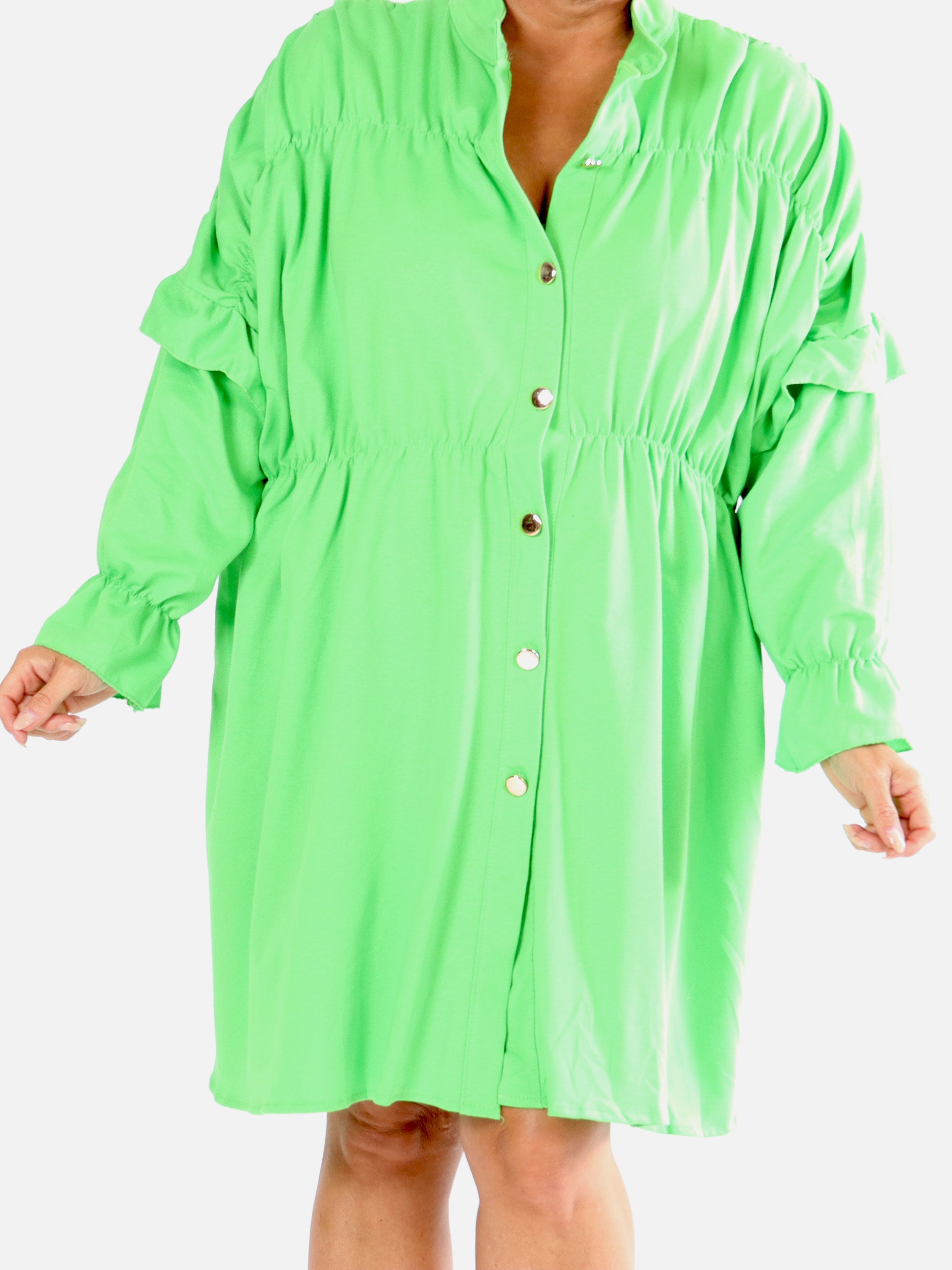 Monica Jersey - Plus size vardaglig joggingklänning med volanger