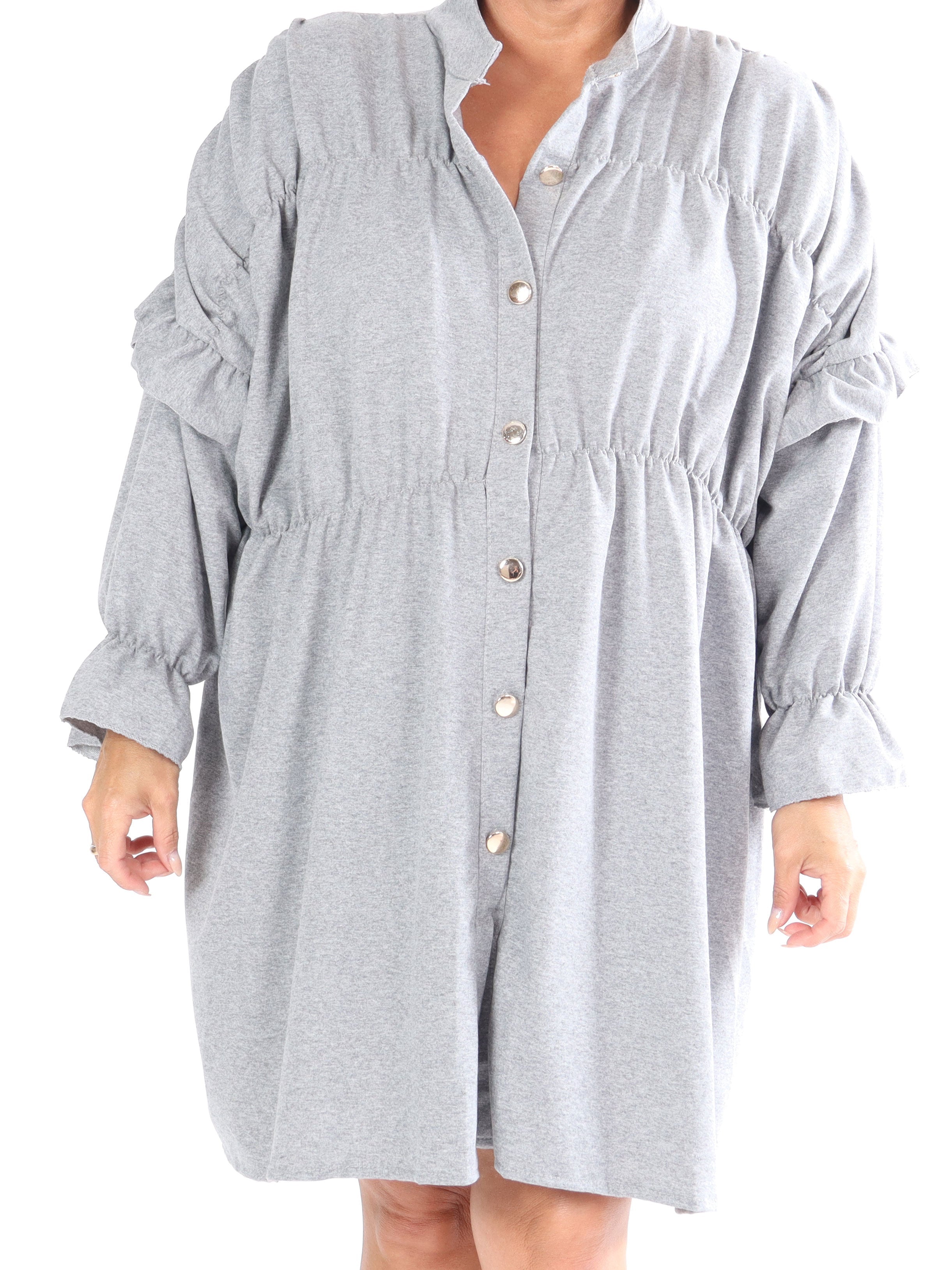 Monica Jersey - Plus size vardaglig joggingklänning med volanger