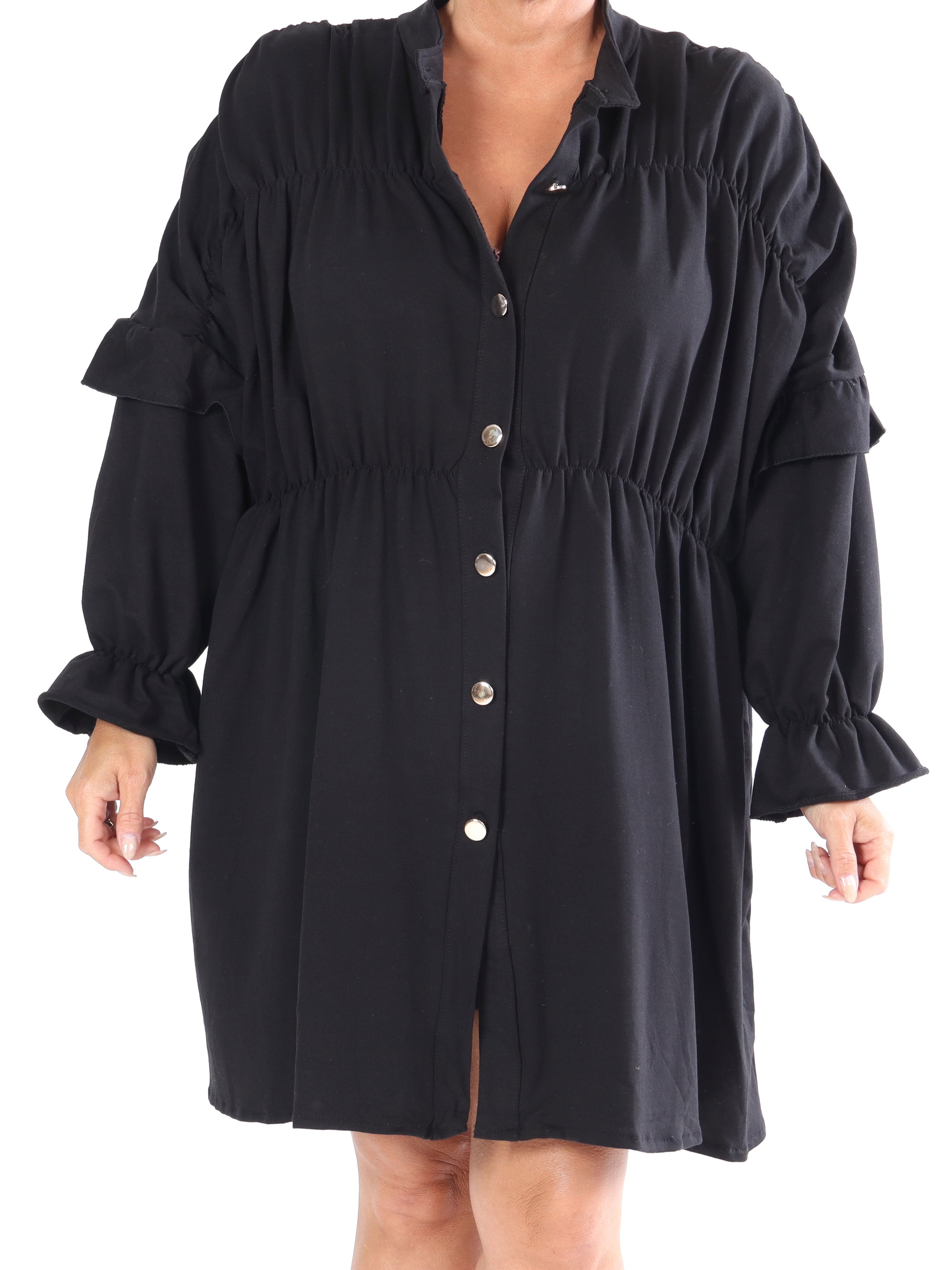 Monica Jersey - Plus size vardaglig joggingklänning med volanger