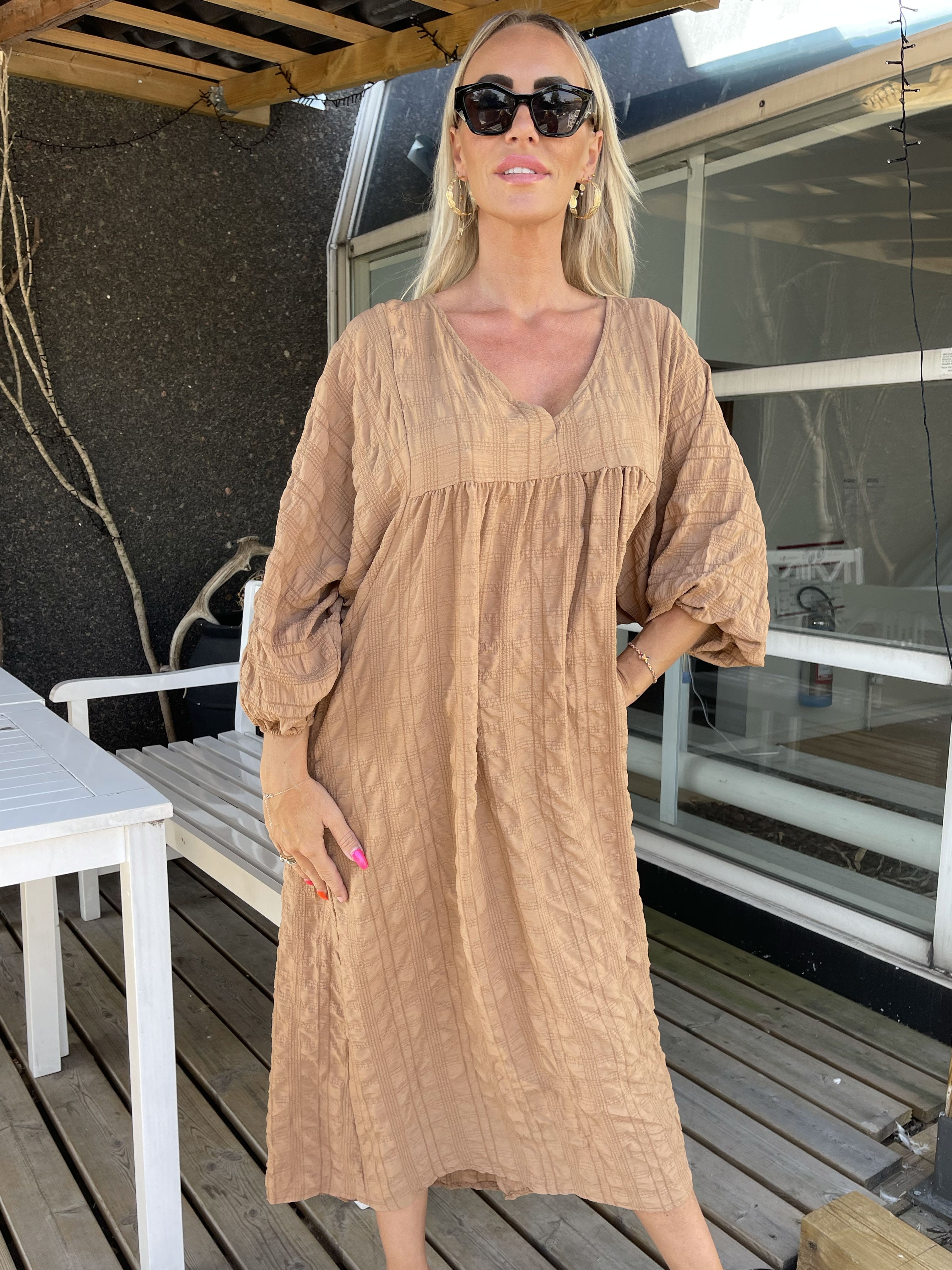 My - Lång klänning i babydoll form - Army