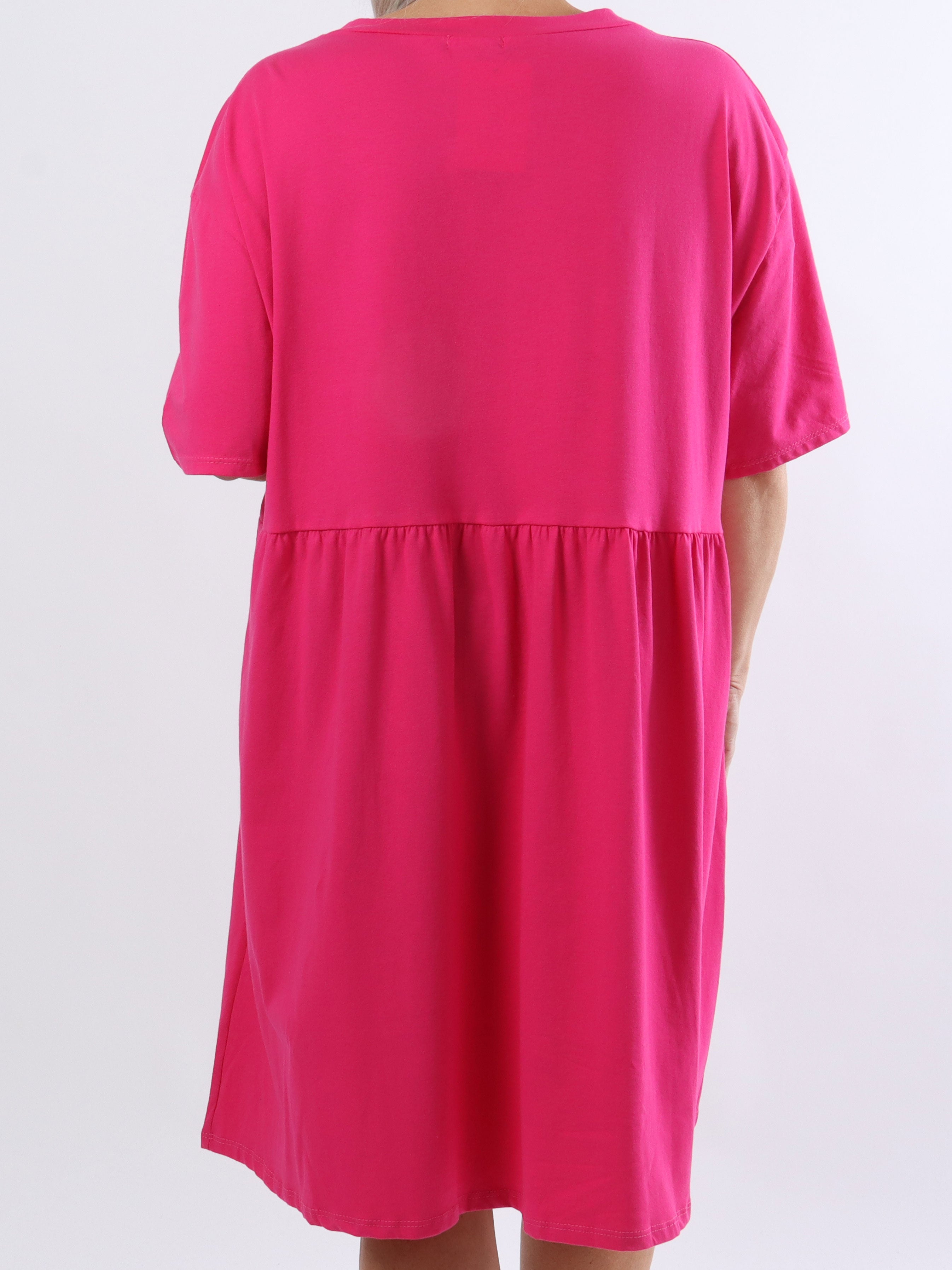 Mynte - Söt bomullsklänning i plus size med 3D-tryck