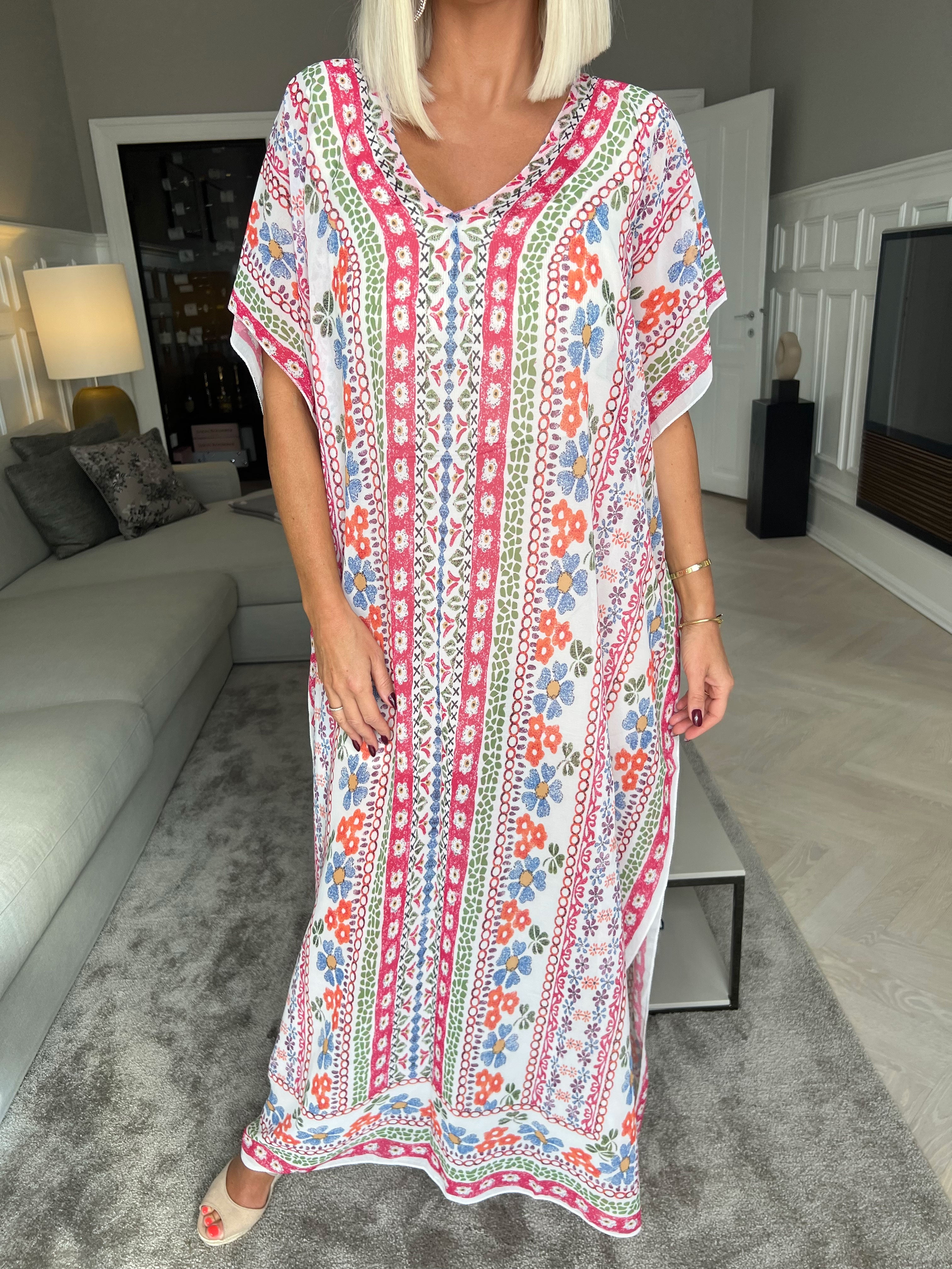 Nadia - Lång multicolour halvgenomskinlig tunika